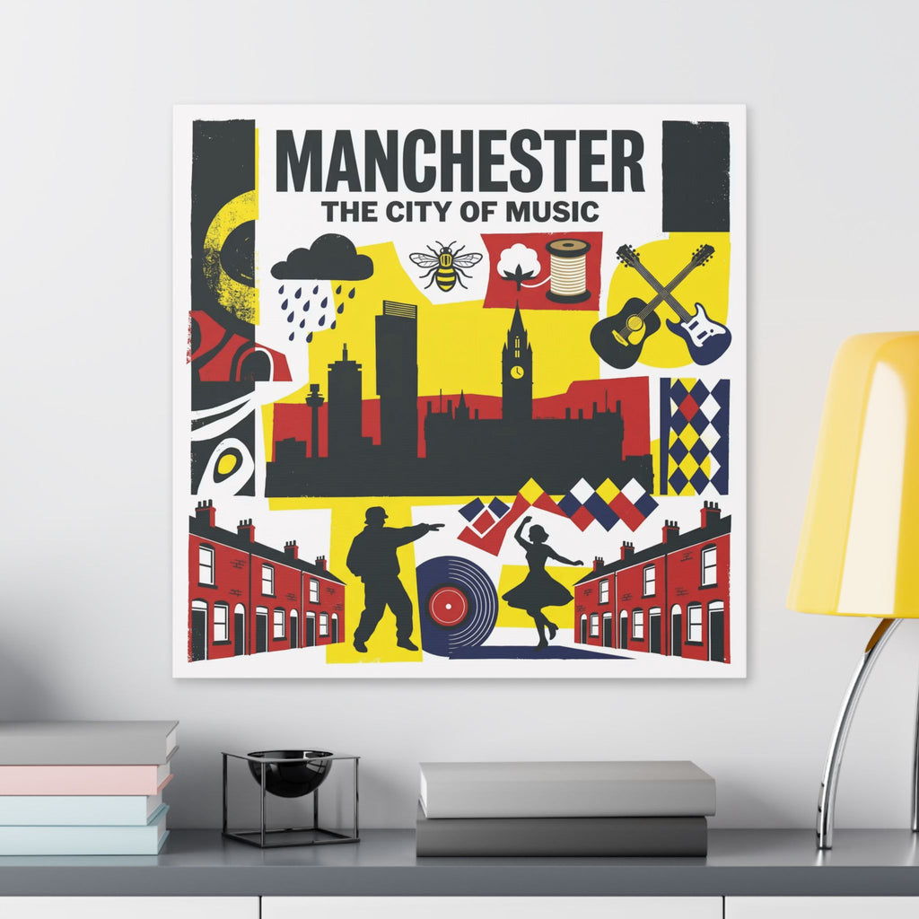 Manchester — The City of Music Stretched Canvas Wall Art