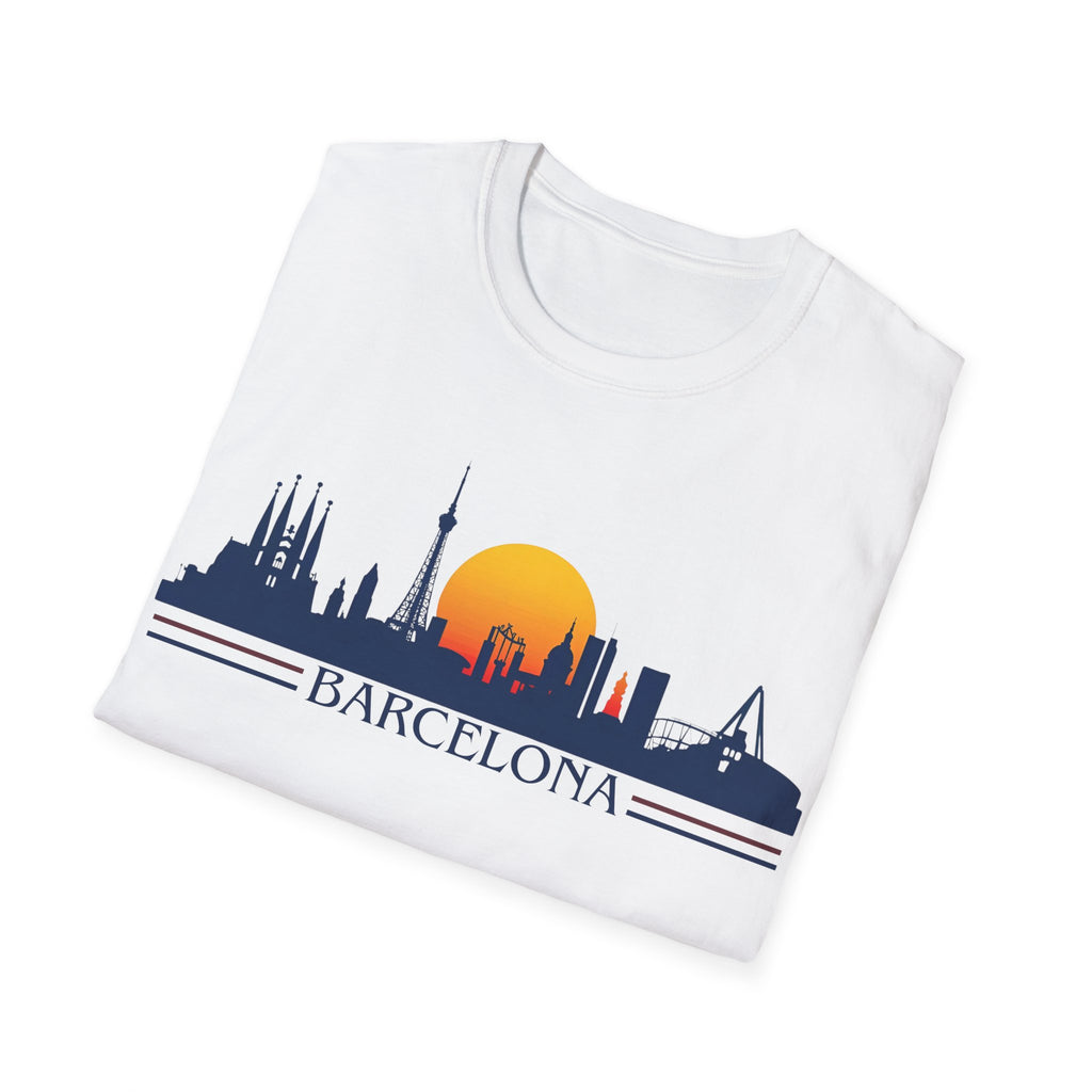 Barcelona skyline sunset T-Shirt | Spanish cityscape tee