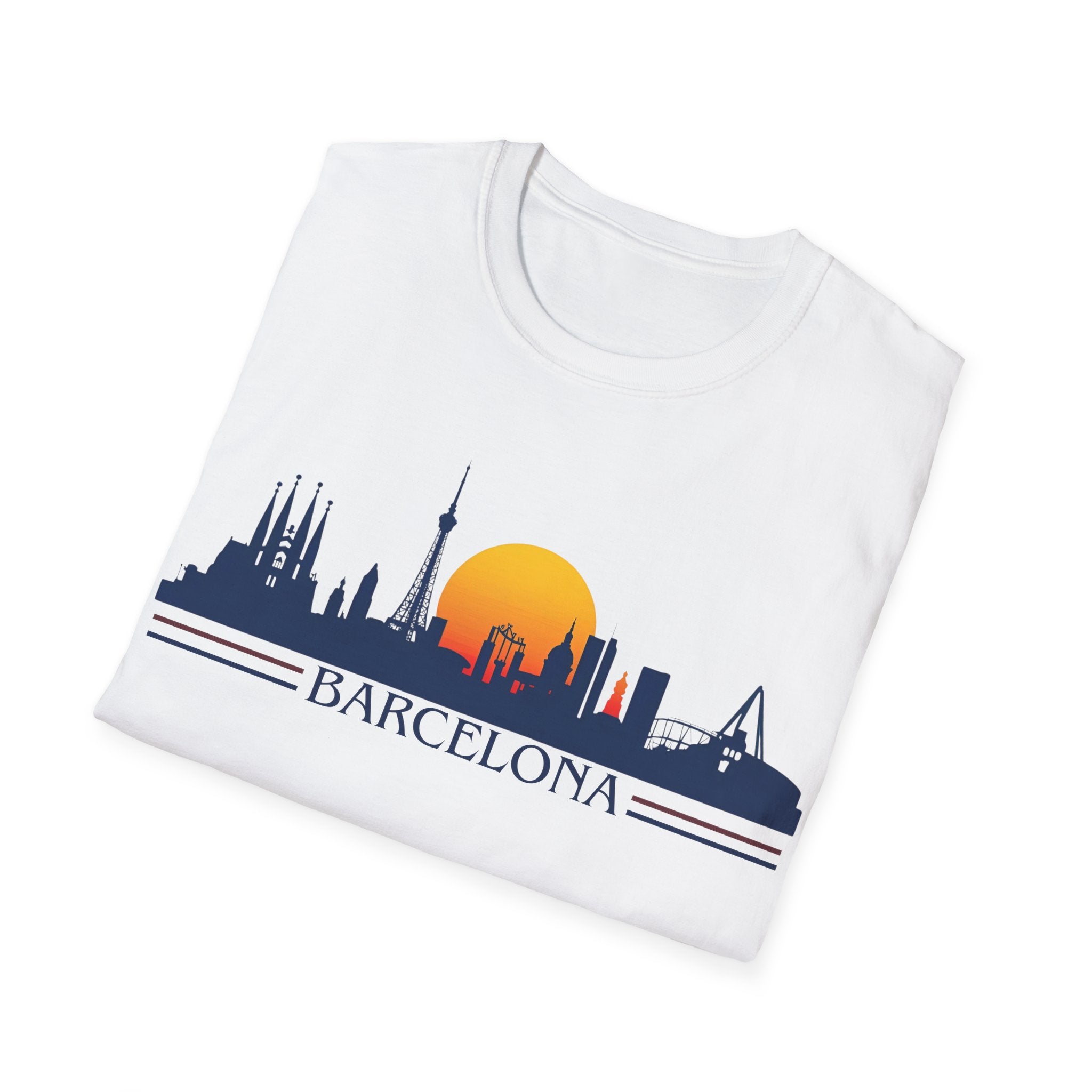 Barcelona skyline sunset T-Shirt | Spanish cityscape tee