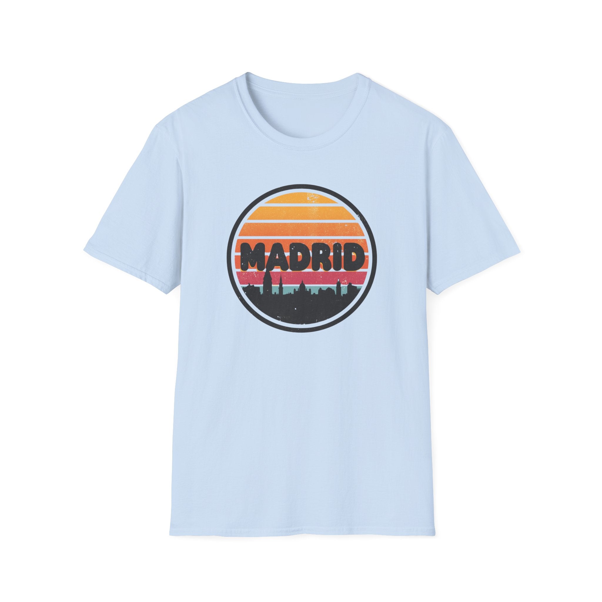Madrid Skyline T-Shirt — Vintage Sunset Cityscape Tee
