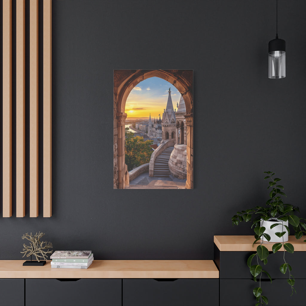 Budapest Fisherman's Bastion Sunset Canvas