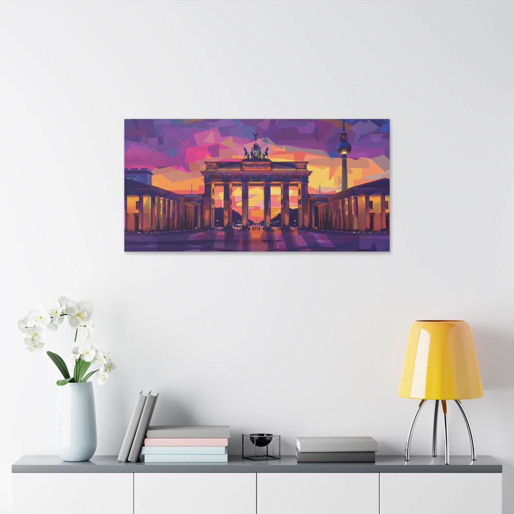 Brandenburg Gate Sunset Canvas — Colorful Berlin Landmark Wall Art