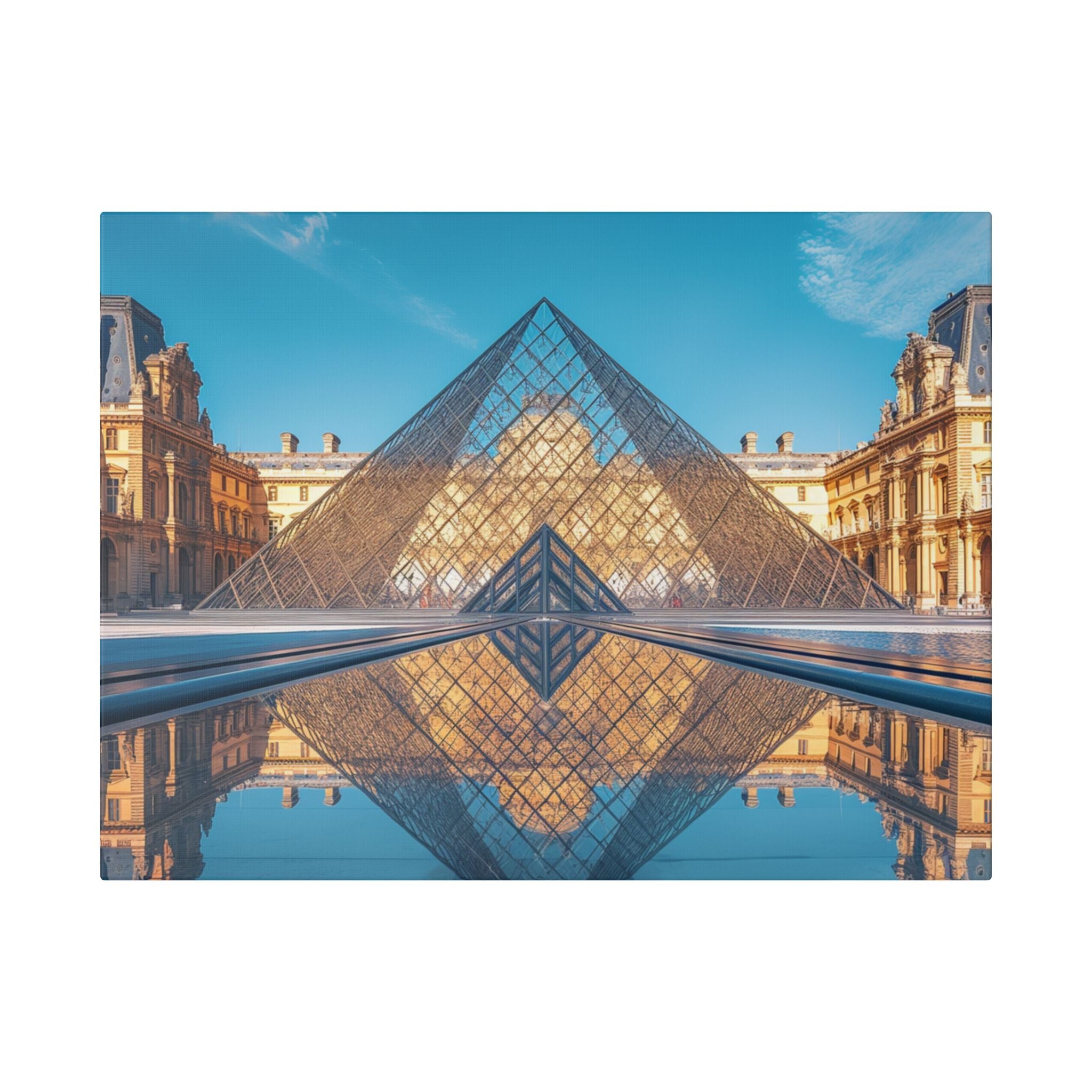 Louvre Glass Pyramid Canvas Print — Paris Travel Wall Art