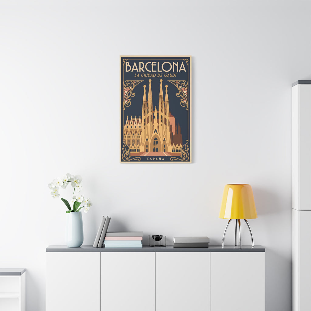 Barcelona Sagrada Família Canvas Wall Art — La Ciudad de Gaudí Travel Poster