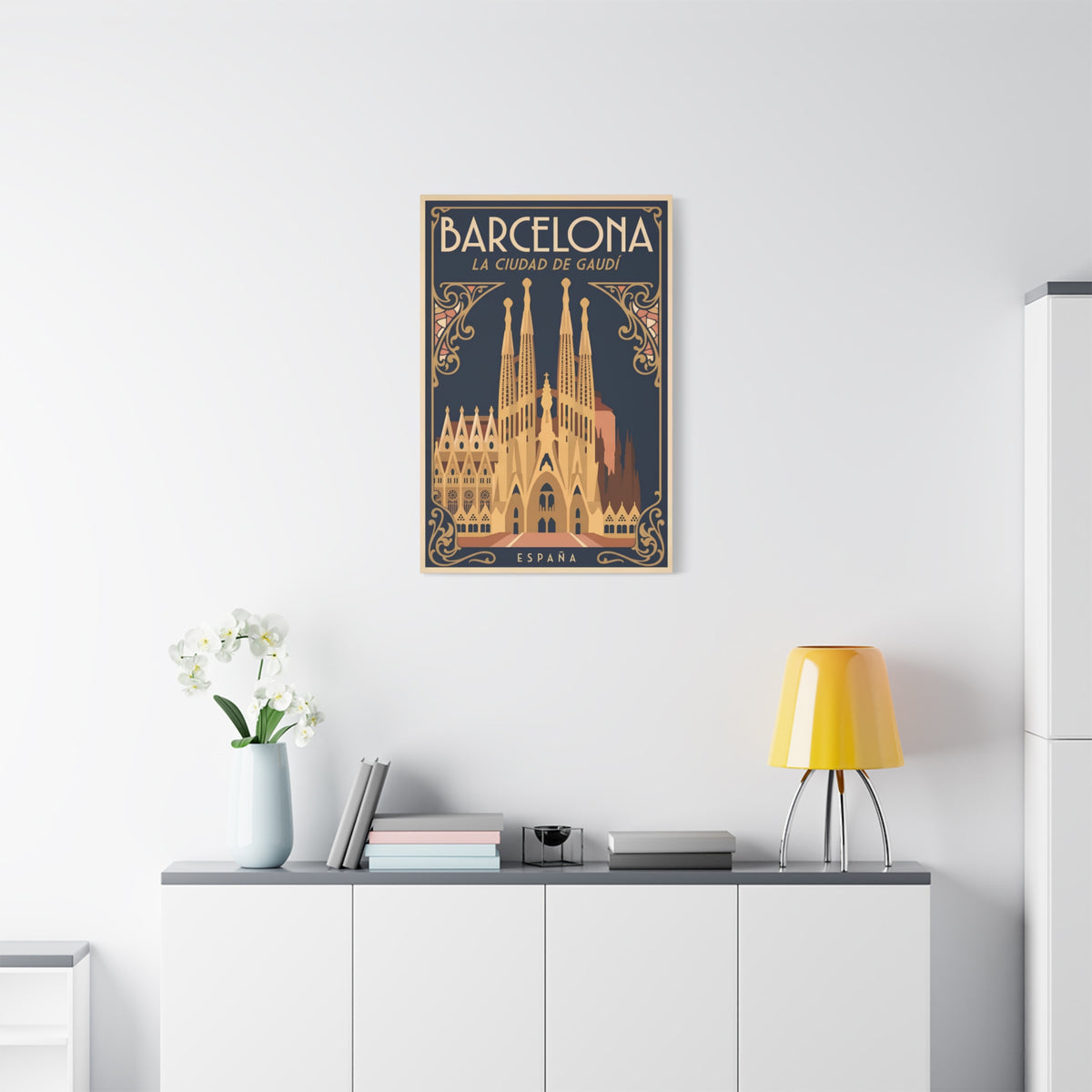 Barcelona Sagrada Família Canvas Wall Art — La Ciudad de Gaudí Travel Poster