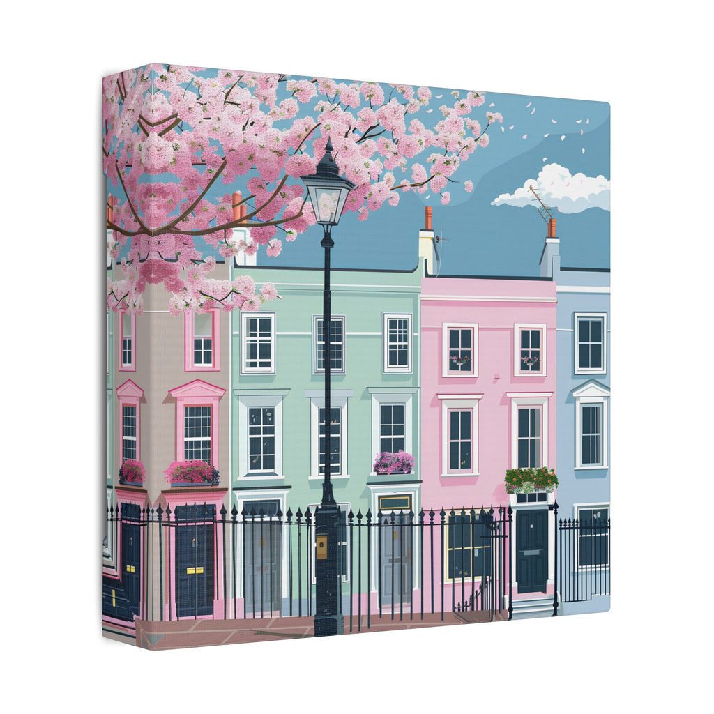 Pastel Row Houses London Canvas