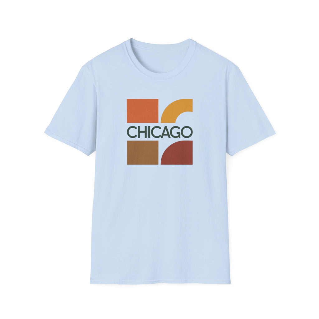 Retro Chicago Square Logo T-Shirt | Mid-Century City Design