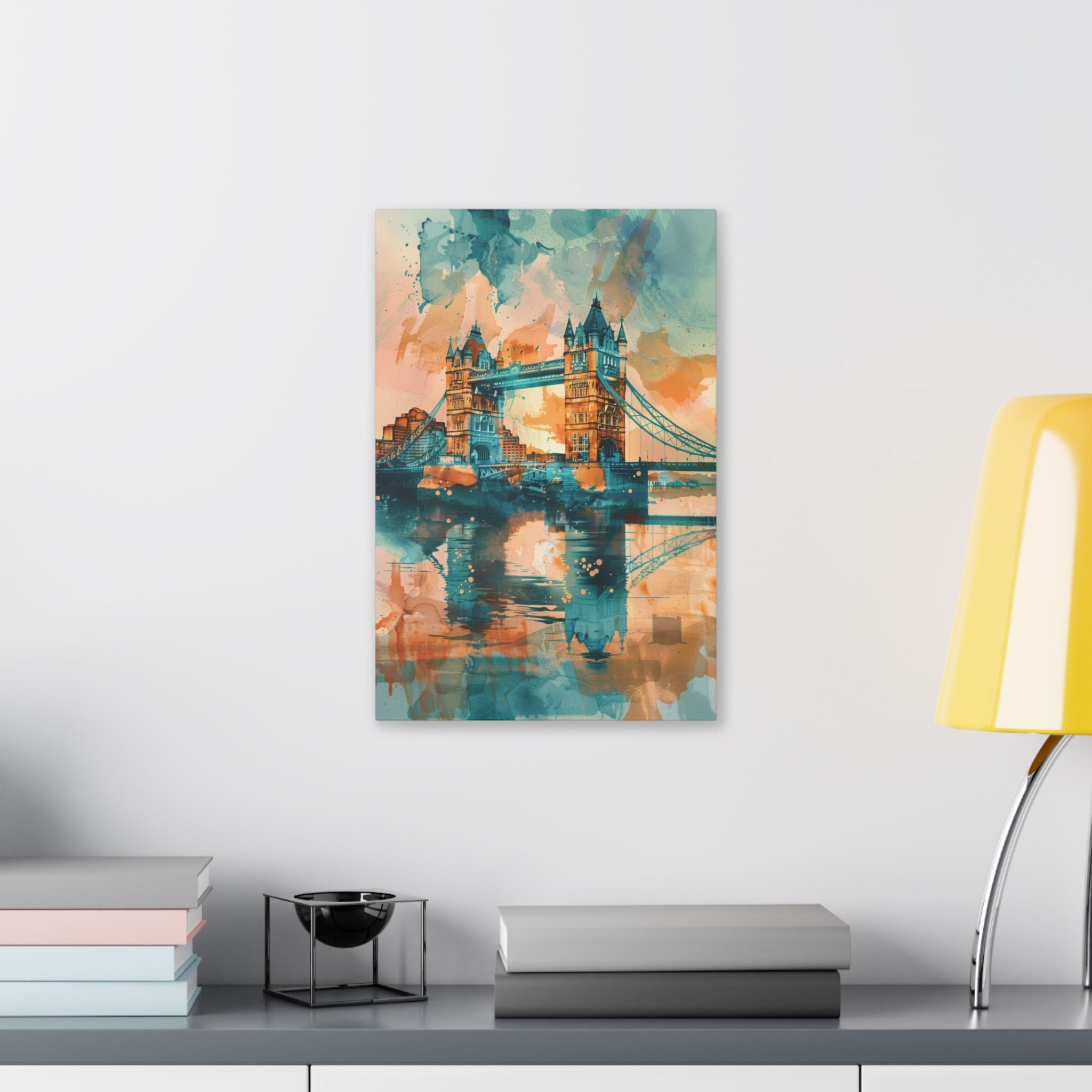 London Tower Bridge Watercolor Canvas Print