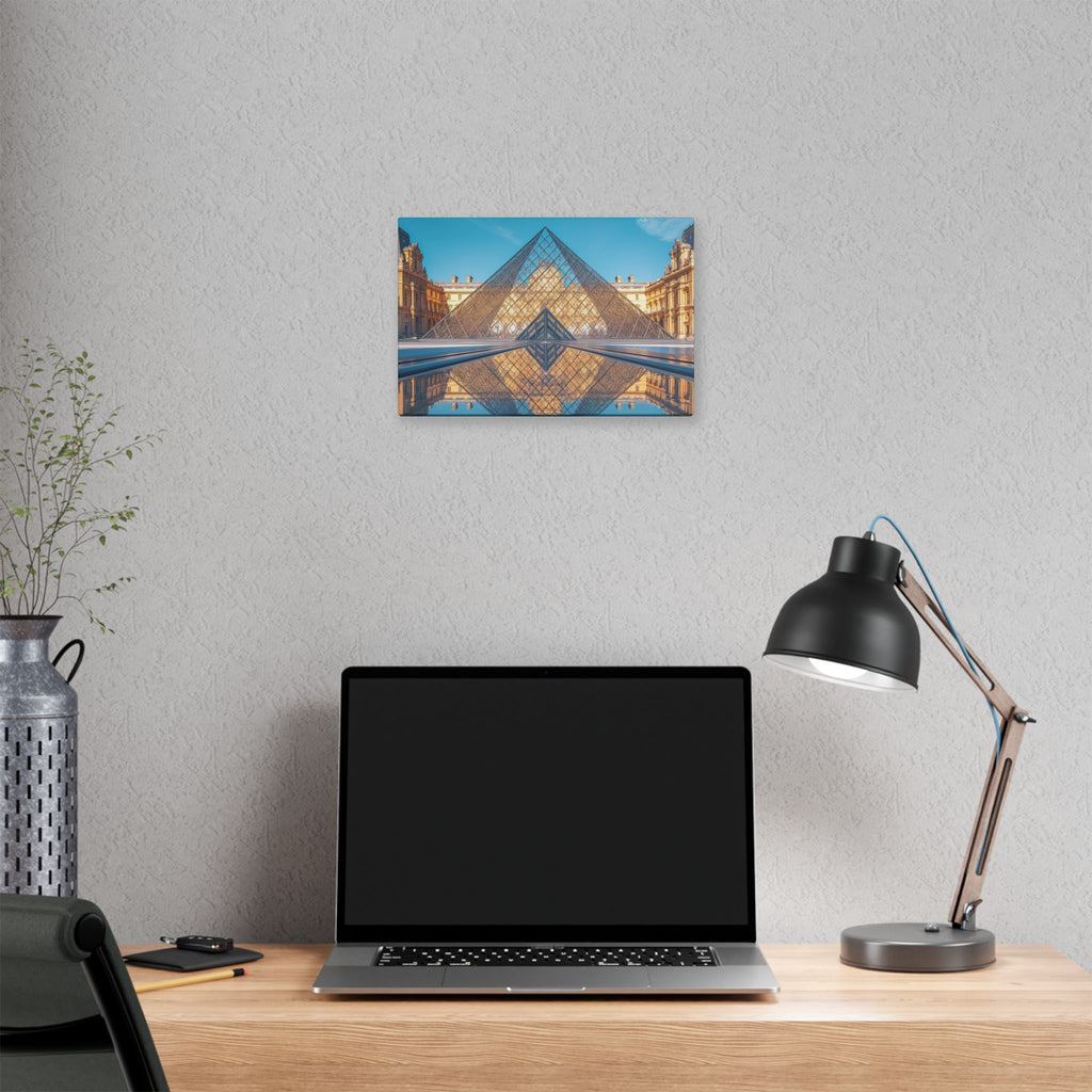 Louvre Glass Pyramid Canvas Print — Paris Travel Wall Art