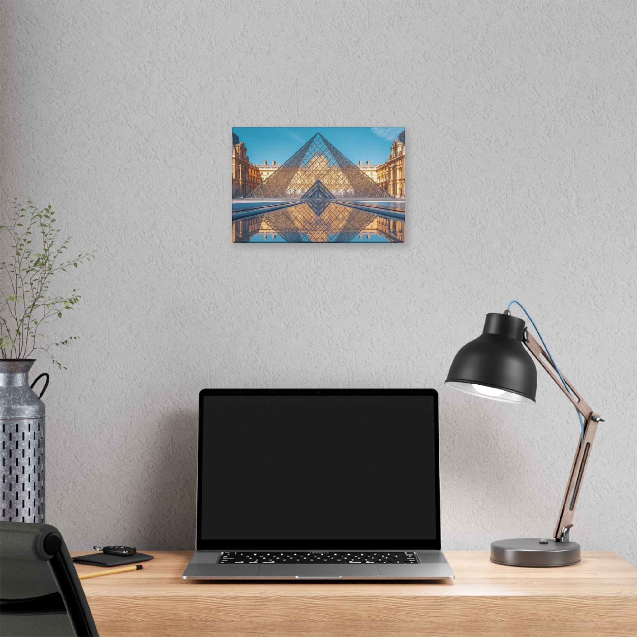 Louvre Glass Pyramid Canvas Print — Paris Travel Wall Art