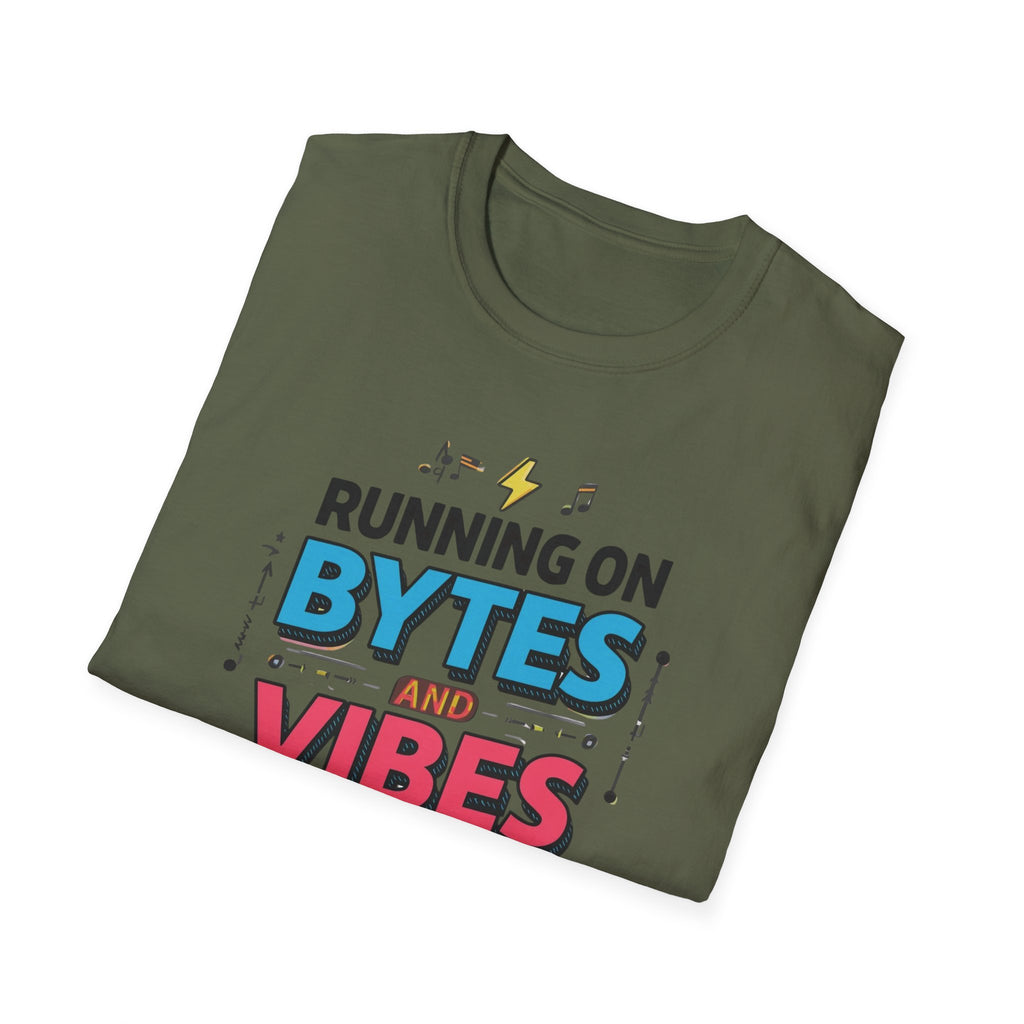 Running on Bytes and Vibes T-Shirt — Retro Tech Austin Graphic Tee