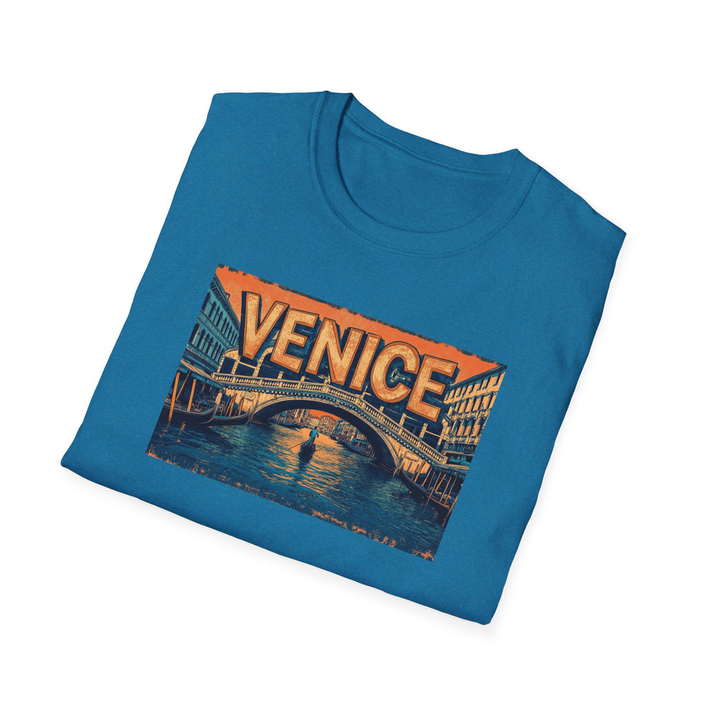 Venice Vintage Canal Poster T-Shirt | Gondola Bridge Italy Travel Tee