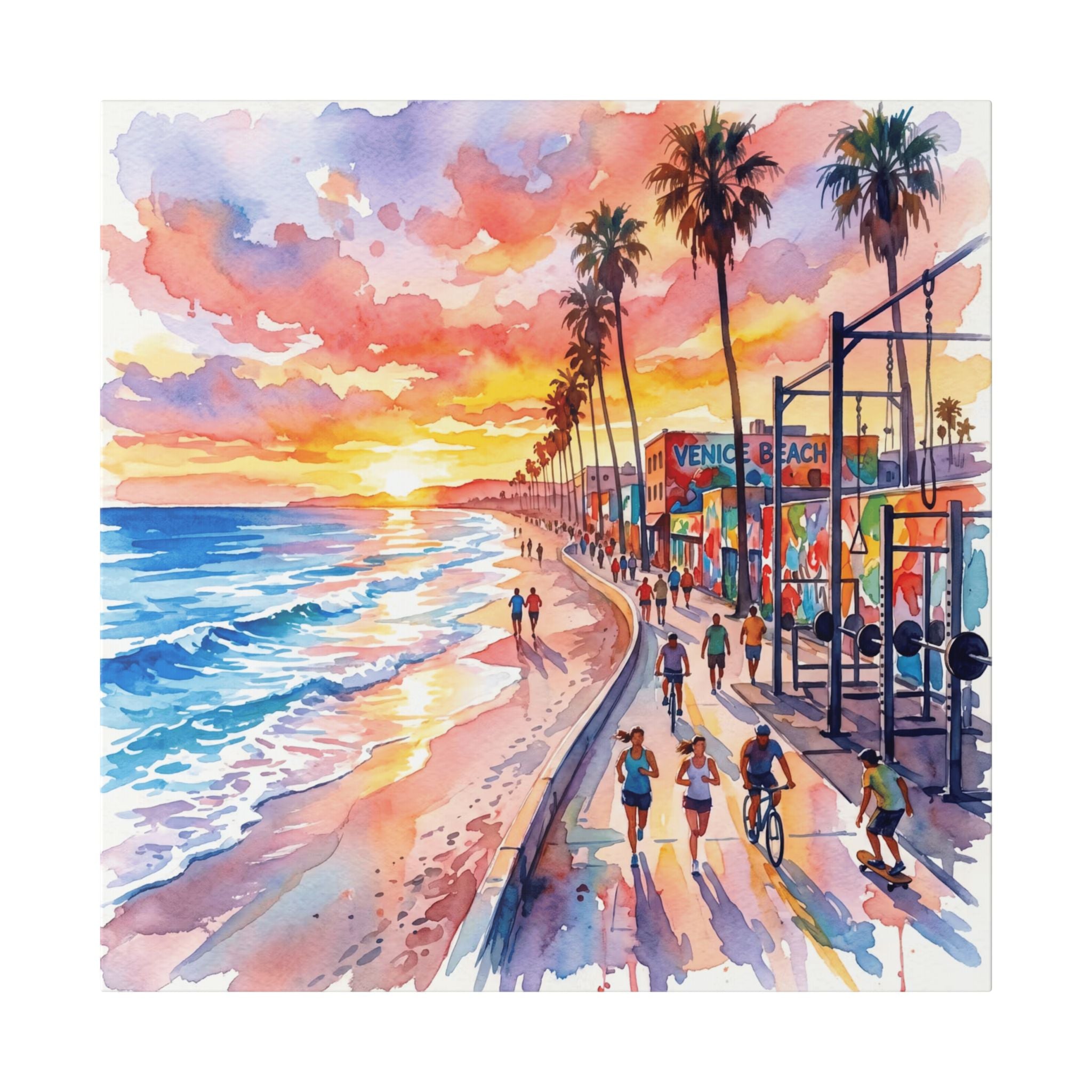 Venice Beach Sunset Canvas