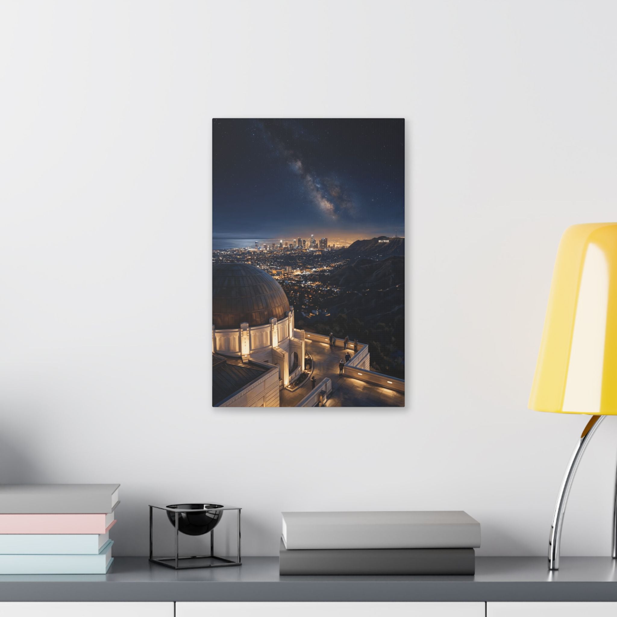 Canvas Wall Art — Griffith Observatory Night Skyline with Milky Way - Los Angeles