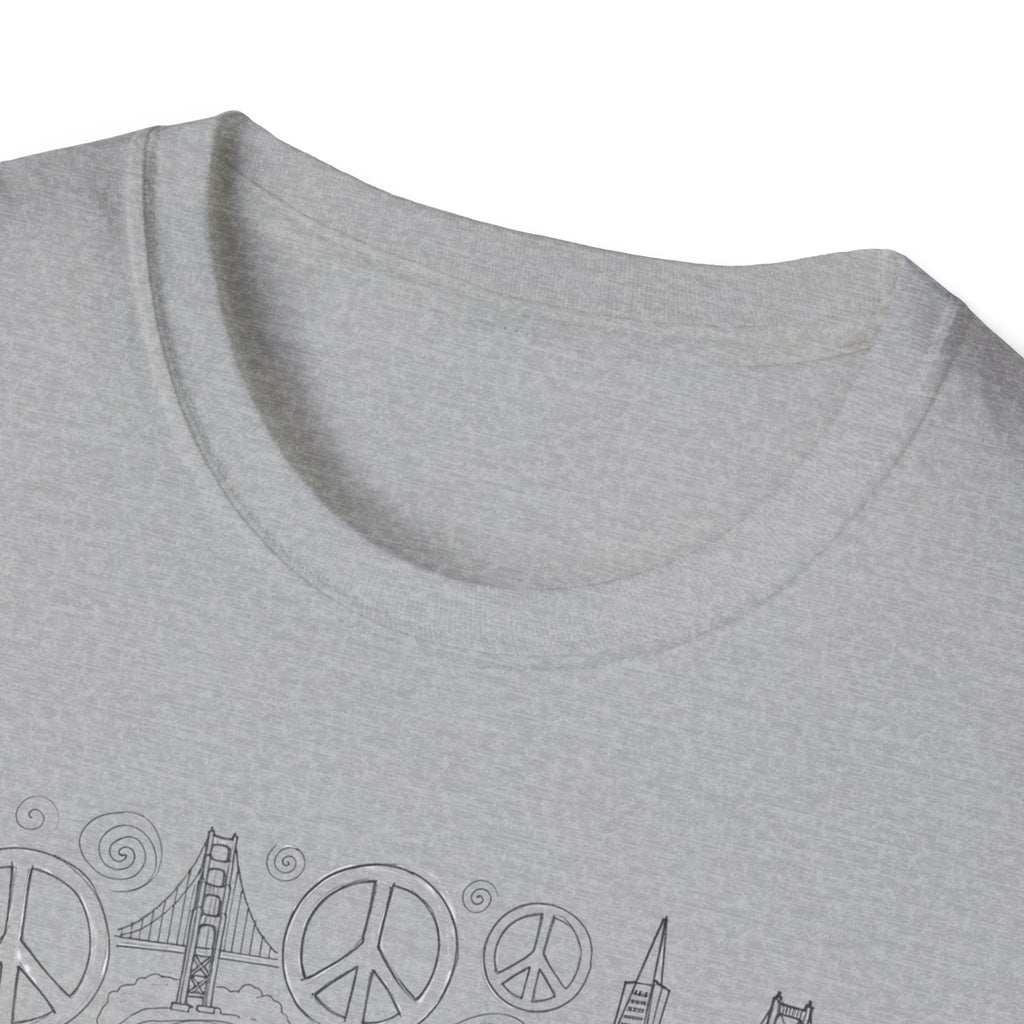 San Francisco Doodle T-Shirt – 'Free Spirits Welcome' Vintage City Sketch Tee