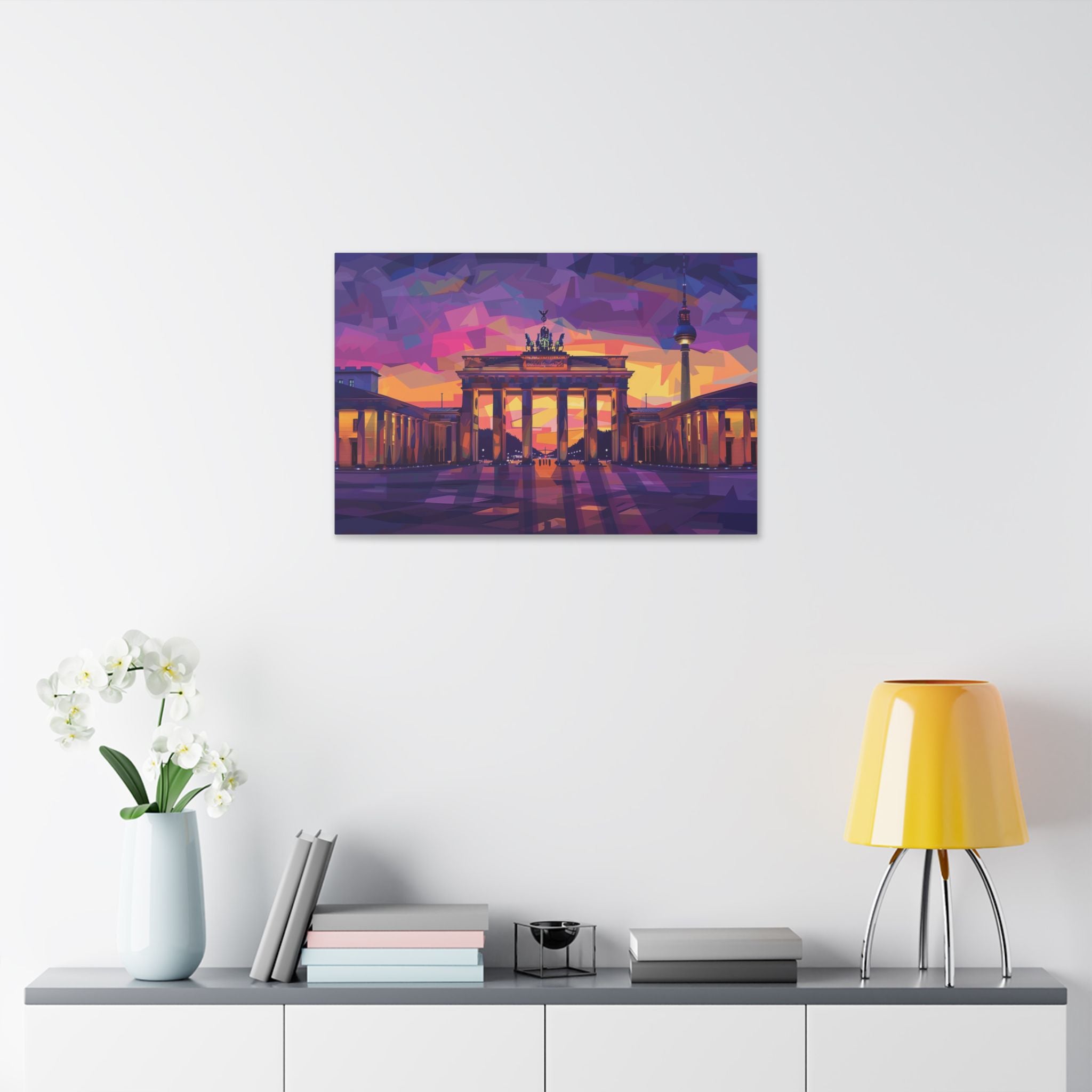 Brandenburg Gate Sunset Canvas — Colorful Berlin Landmark Wall Art