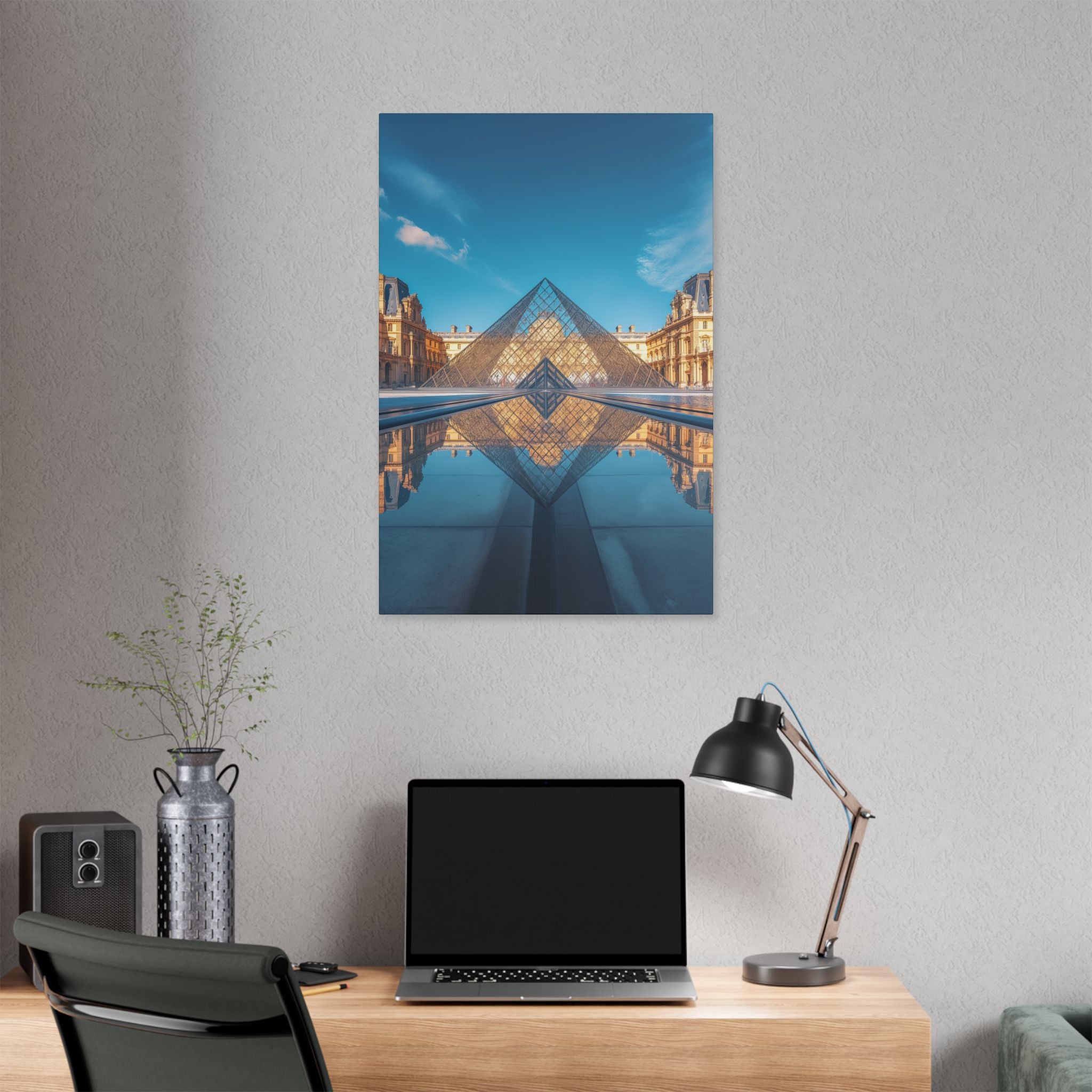 Louvre Glass Pyramid Canvas Print — Paris Travel Wall Art