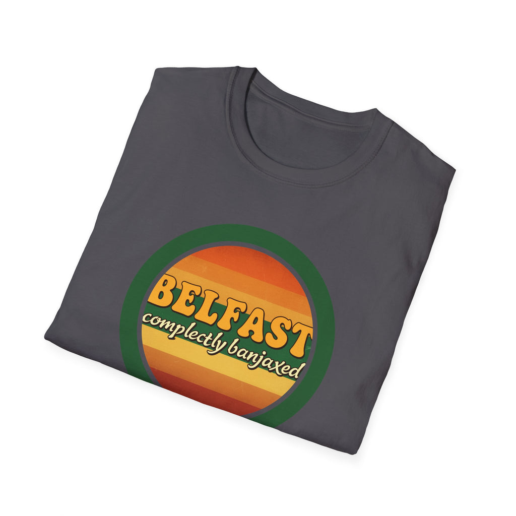 Belfast Retro Sunset T-Shirt — 'Belfast Completely Banjaxed' Vintage Graphic Tee