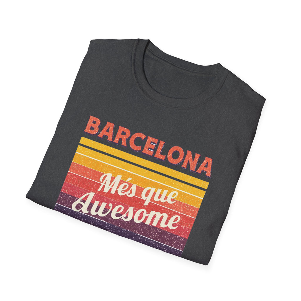 Barcelona "Més que Awesome" Retro Stripe T-Shirt
