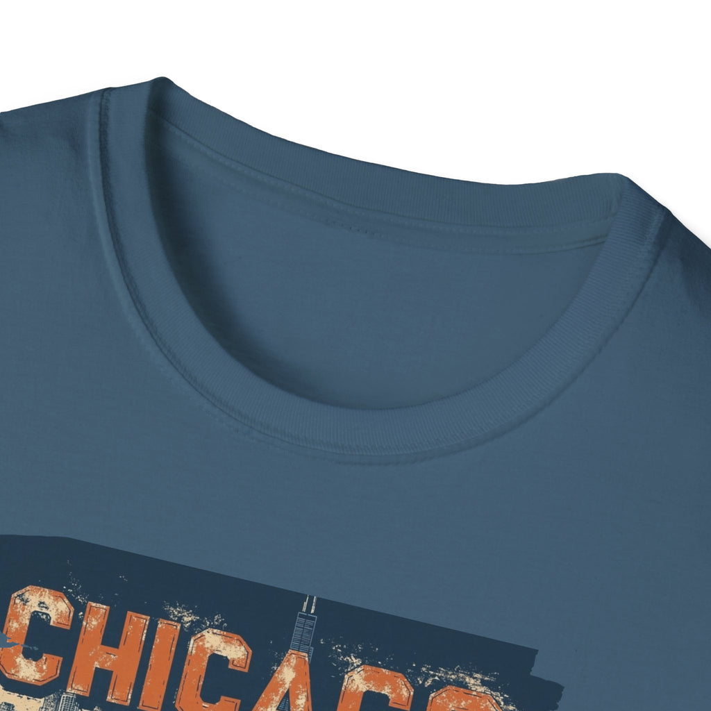 Chicago Skyline Distressed T-Shirt | Cityscape, Retro Star