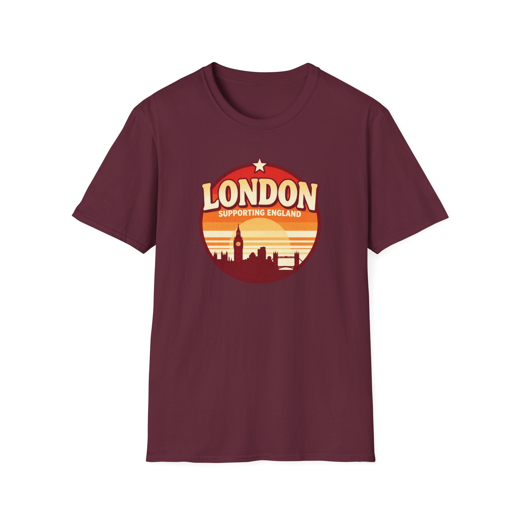 London Skyline T‑Shirt — Supporting England Retro Sunset Graphic