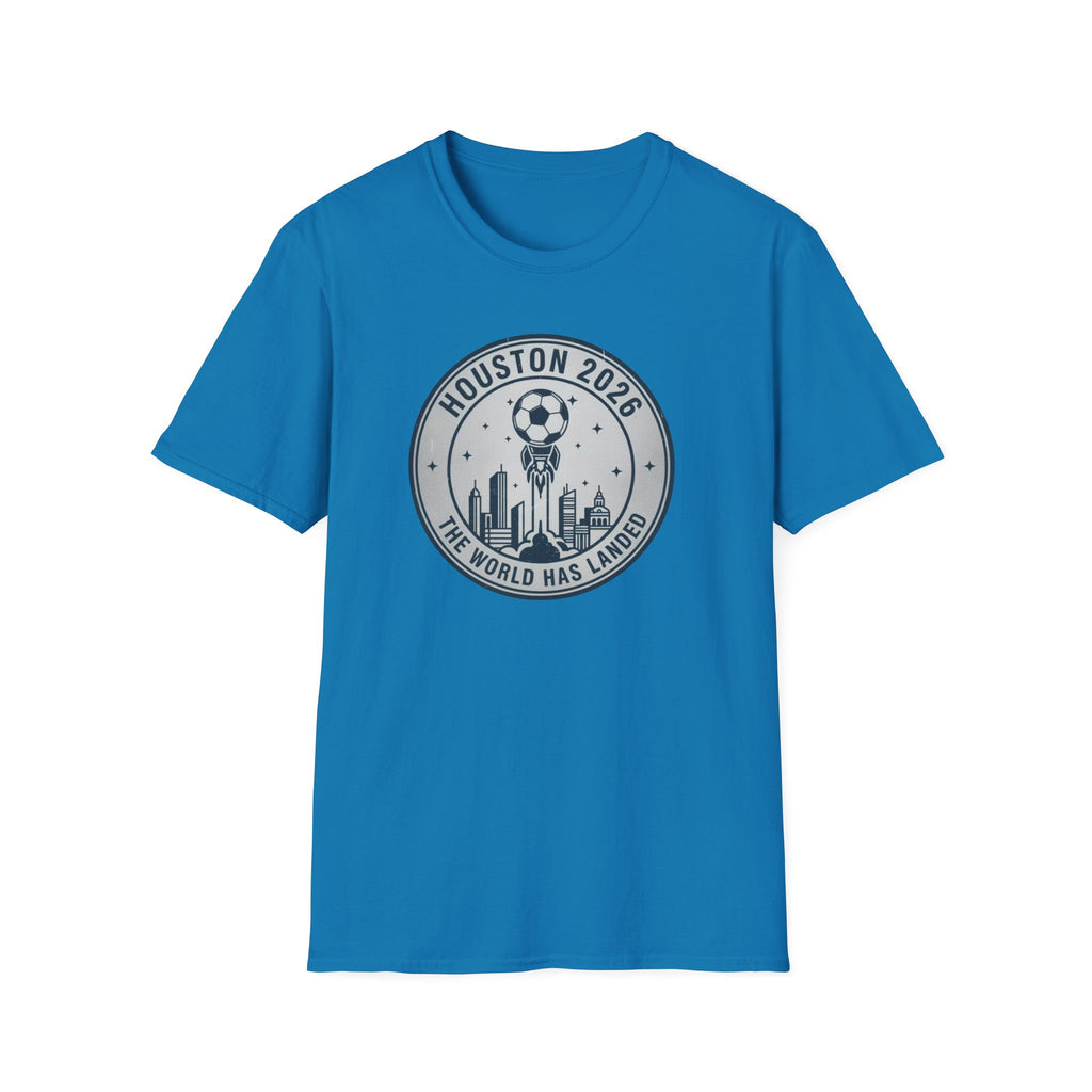 Houston 2026 Soccer Tee — "The World Has Landed" City Crest