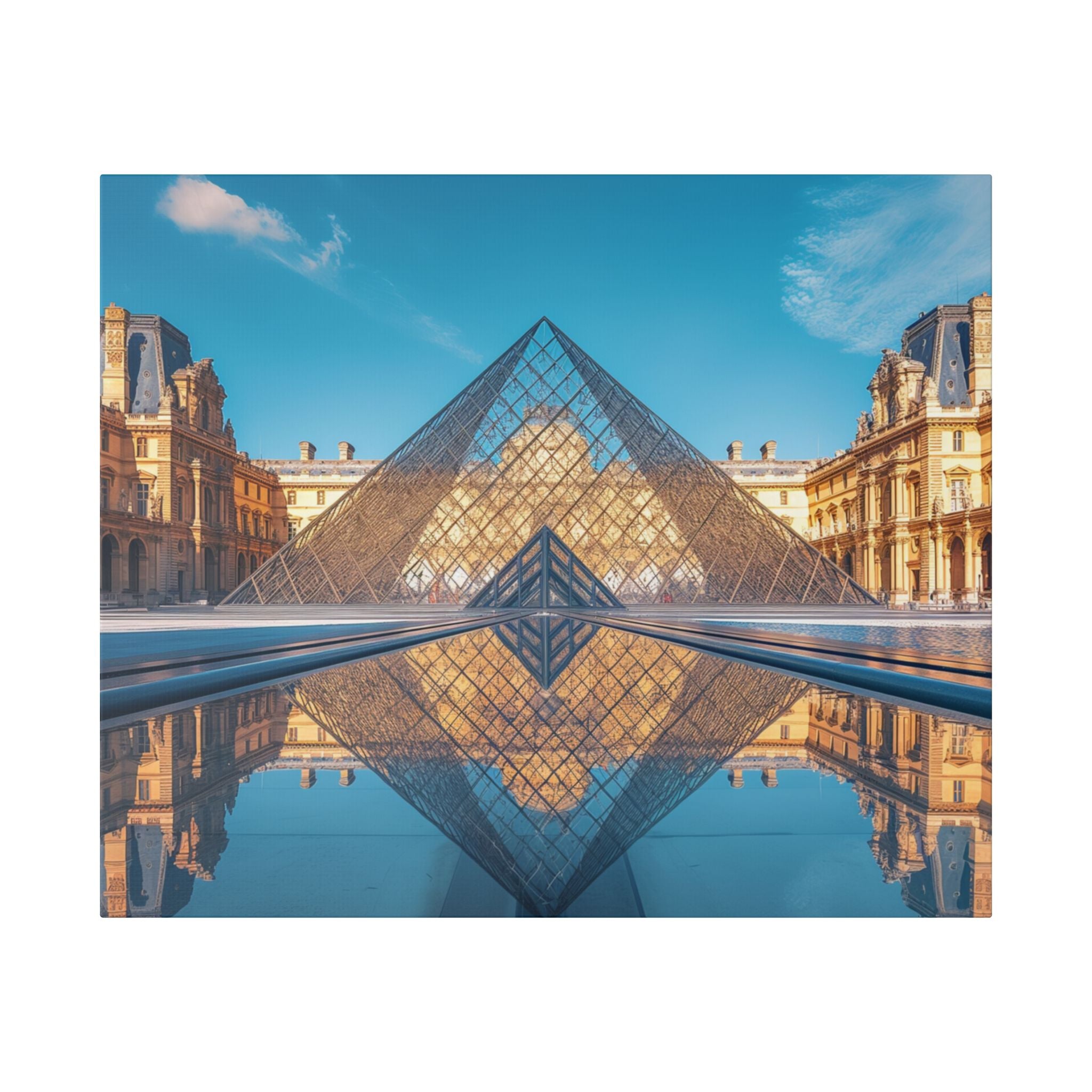 Louvre Glass Pyramid Canvas Print — Paris Travel Wall Art