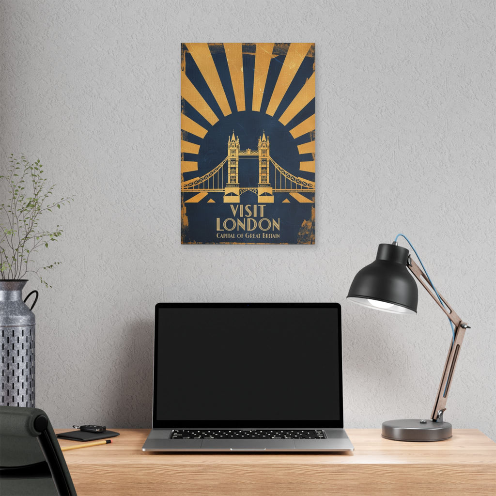 Canvas Wall Art — Vintage 'Visit London' Travel Poster