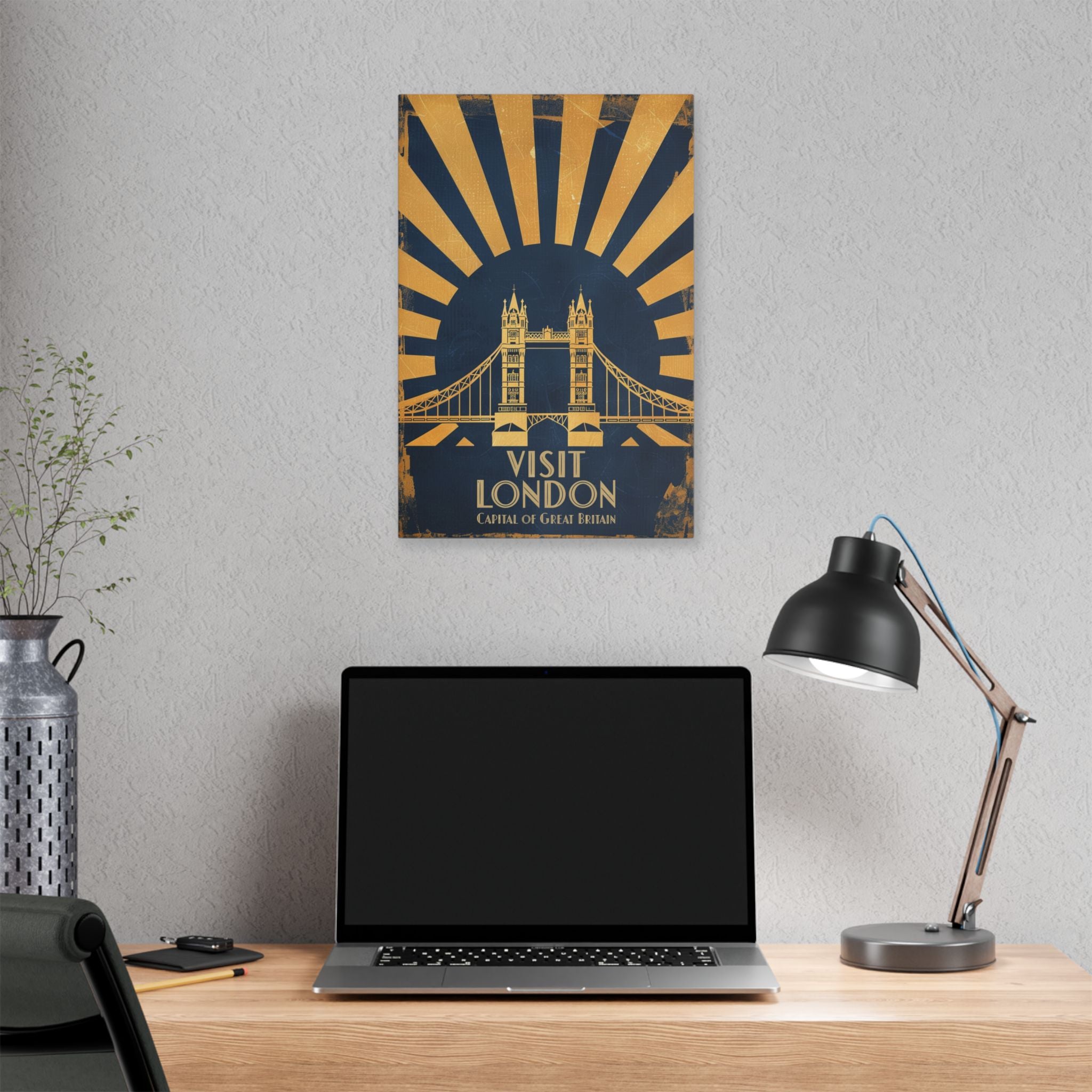 Canvas Wall Art — Vintage 'Visit London' Travel Poster
