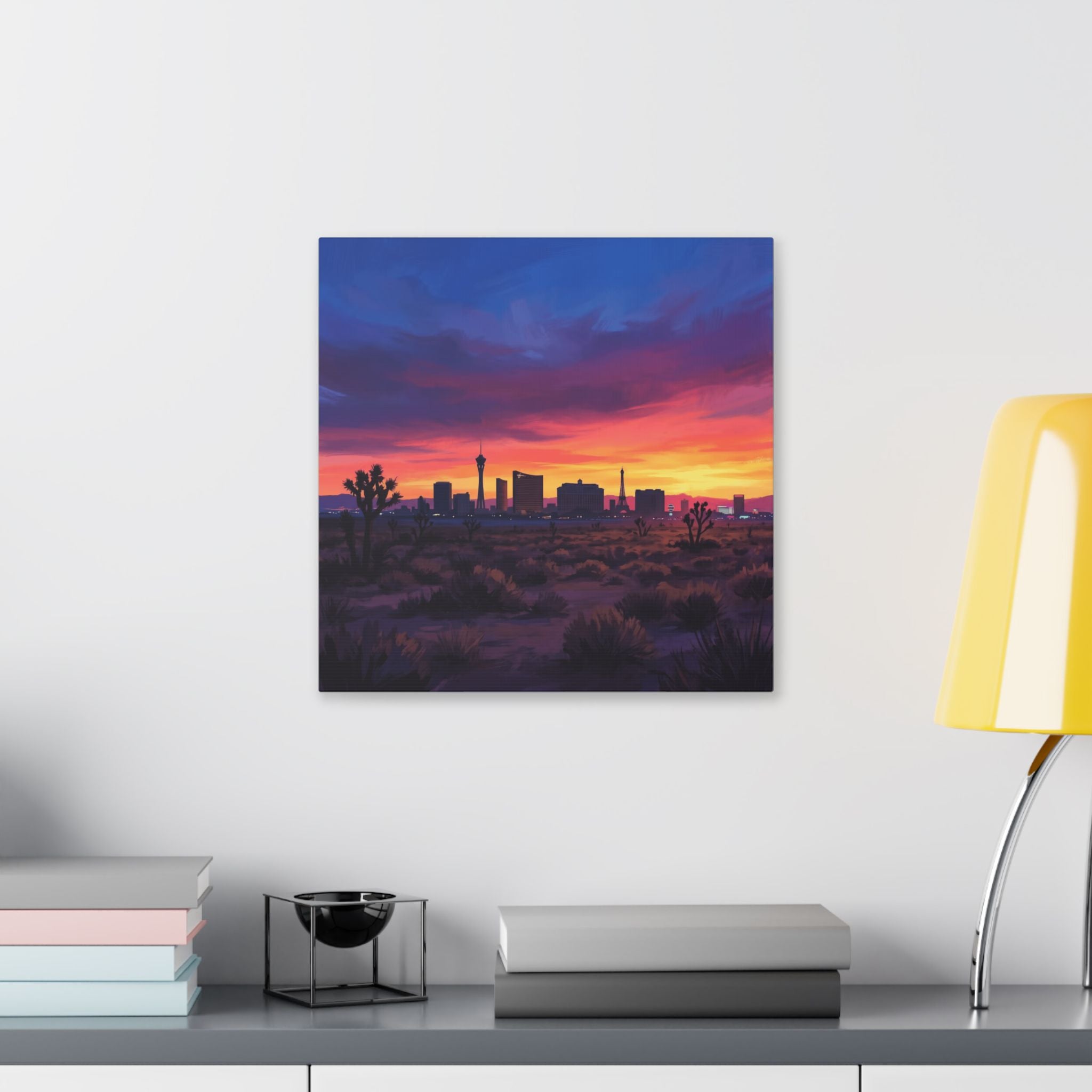 Las Vegas Sunset Canvas Wall Art — Desert Skyline Stretched Canvas