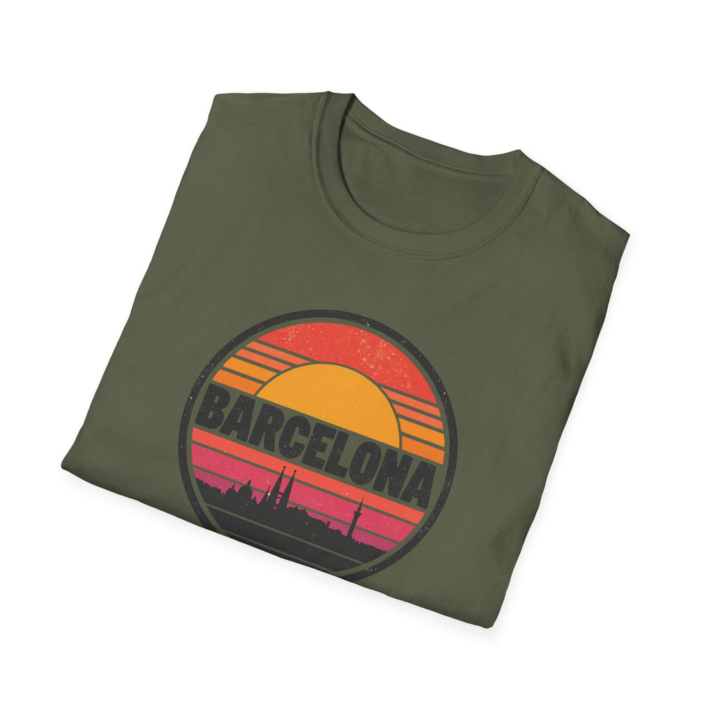 Barcelona Sunset T-Shirt — Retro Skyline Graphic Tee