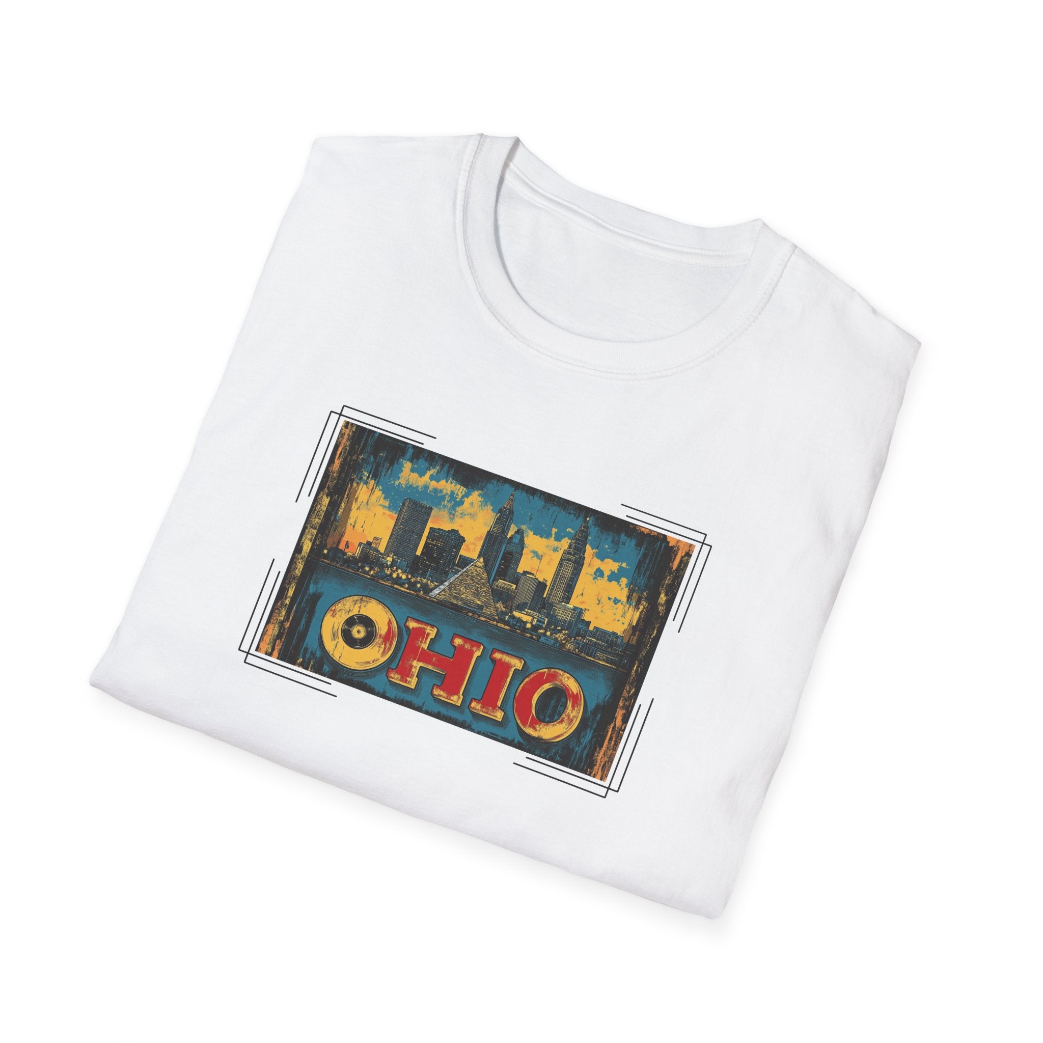 Ohio Skyline T-Shirt | Retro State Poster, Vintage Cleveland Columbus Design