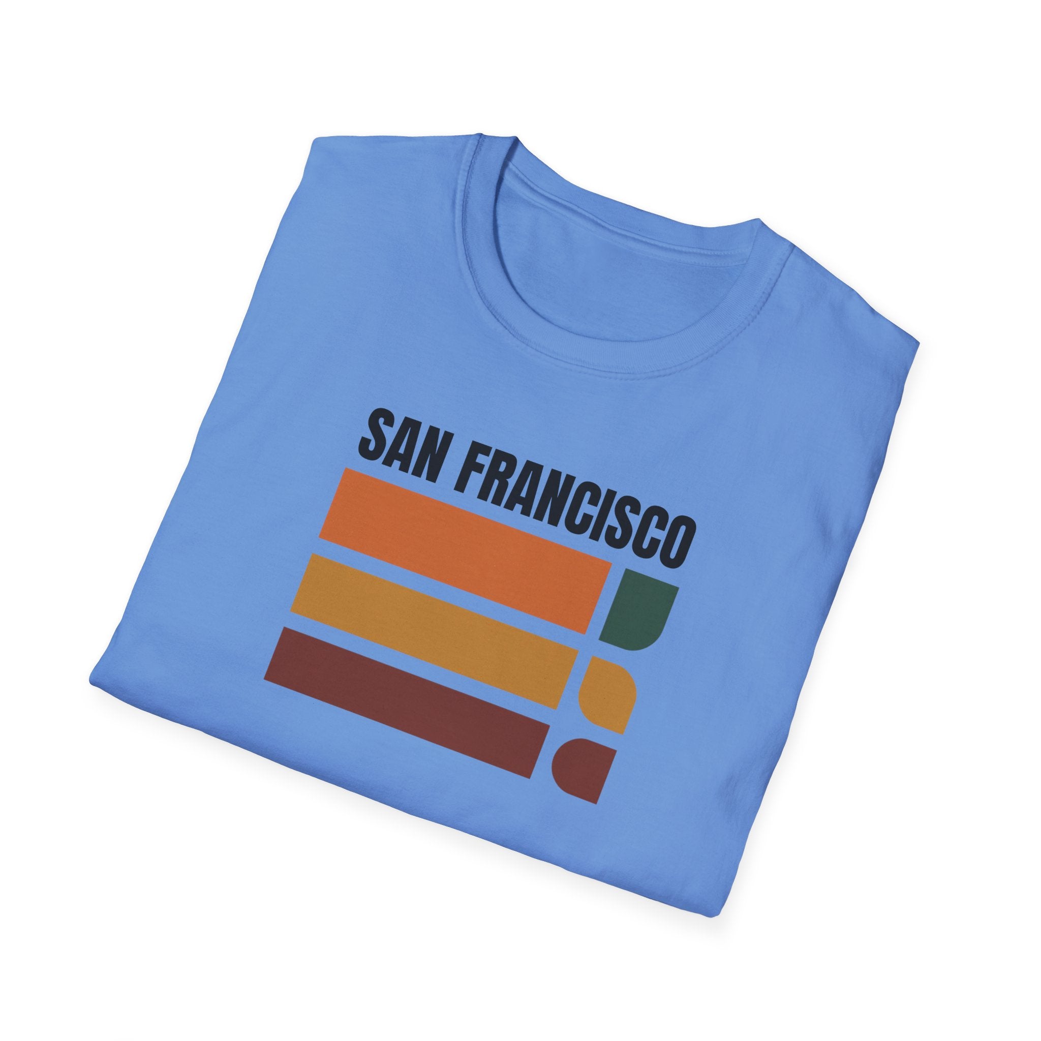 San Francisco Retro Stripes T-Shirt | Vintage City Skyline Bars