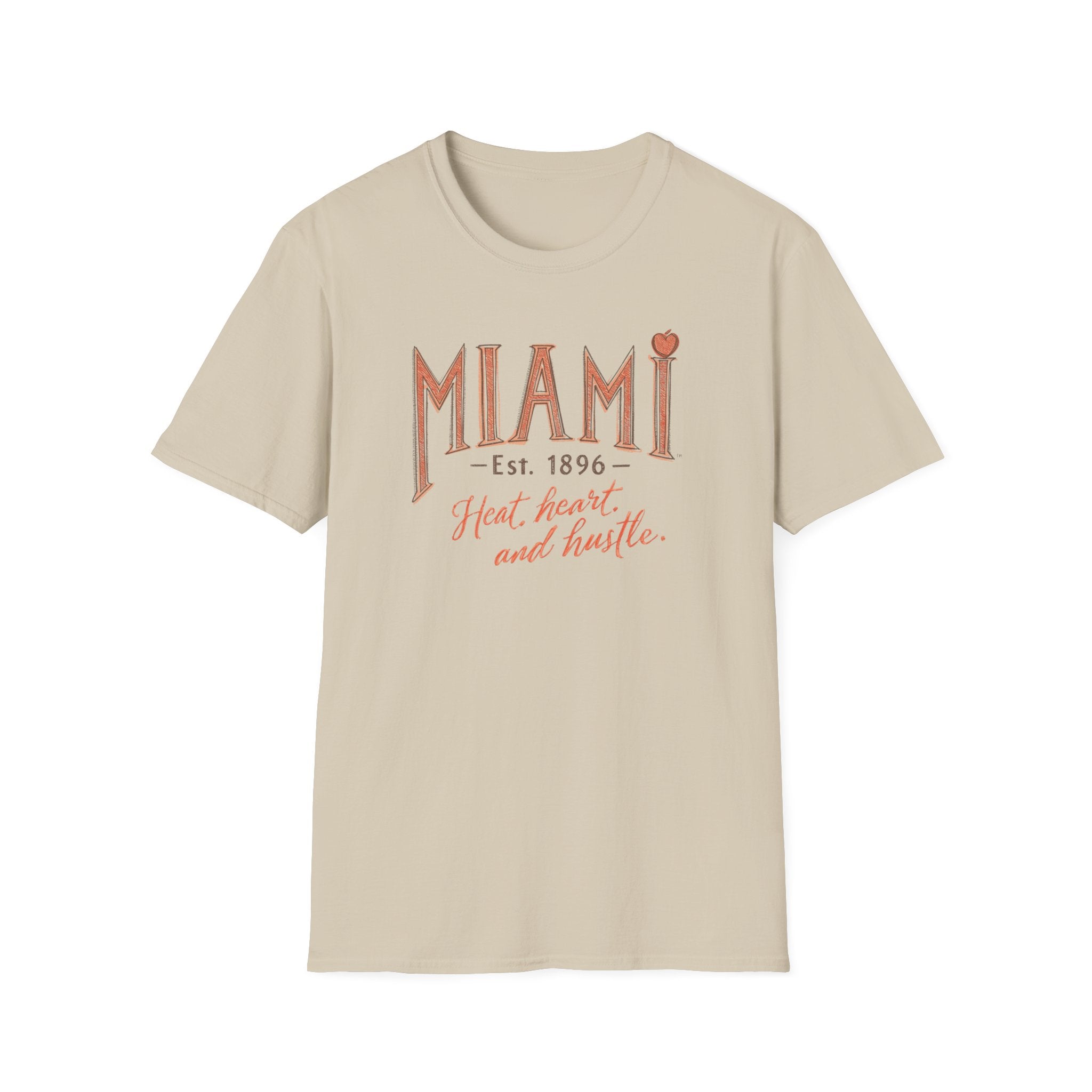Miami T-Shirt - "Heat, Heart and Hustle" Retro Coastal Graphic Tee