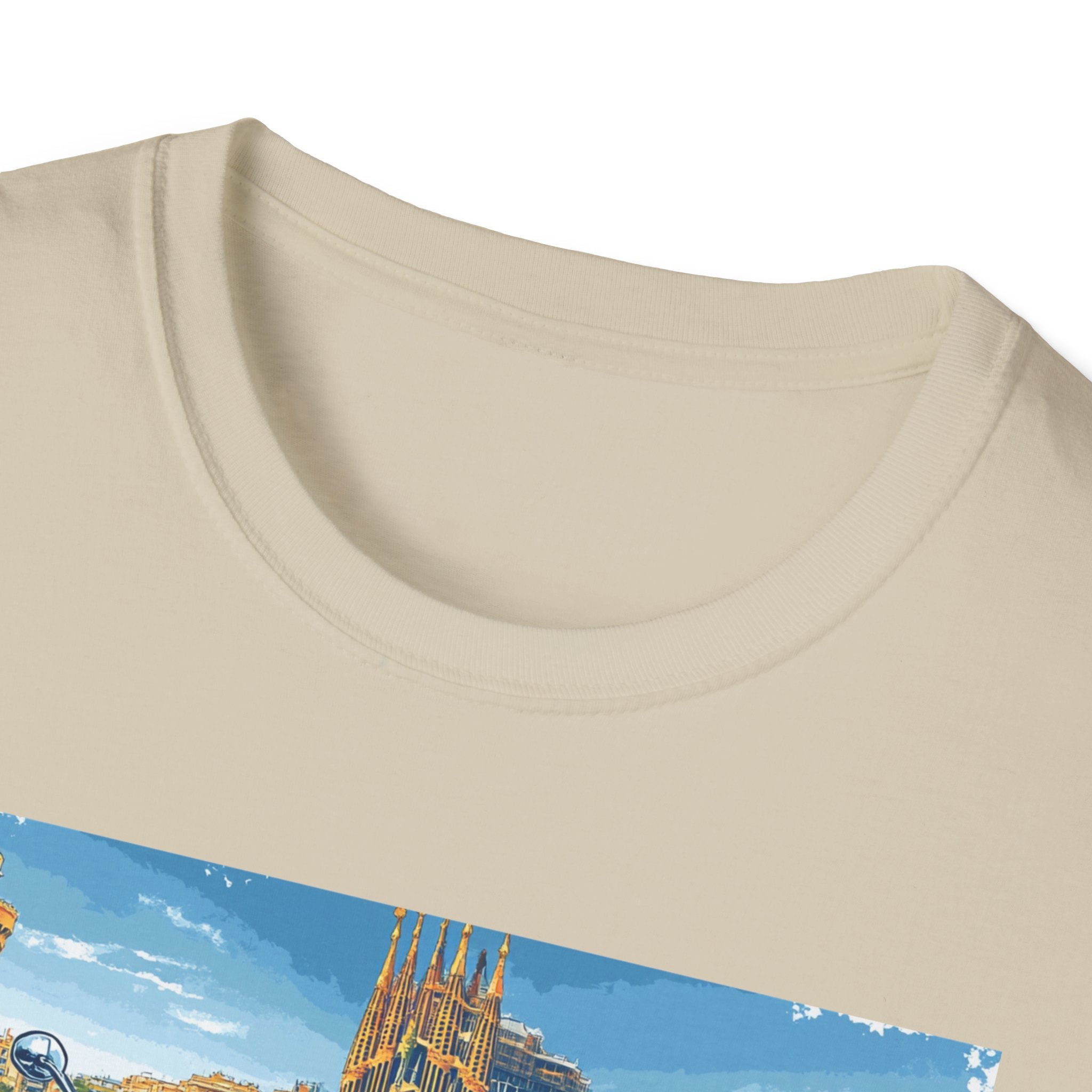 Barcelona Vintage Scooter T-Shirt | City Skyline Travel Souvenir