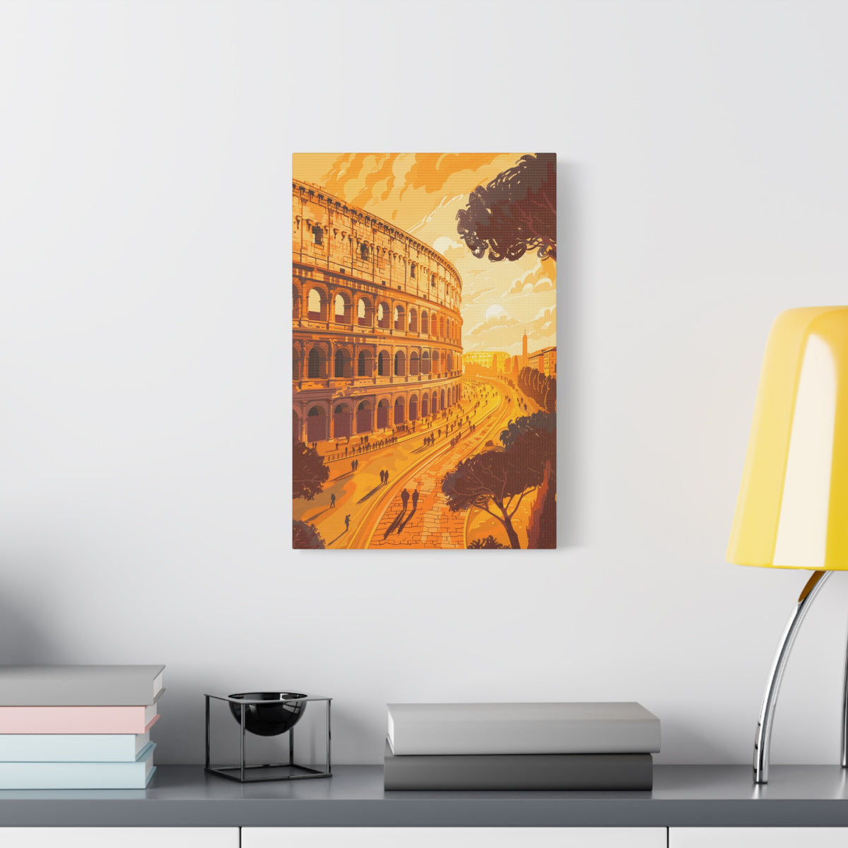 Colosseum Sunset Canvas Art — Rome Travel Wall Decor