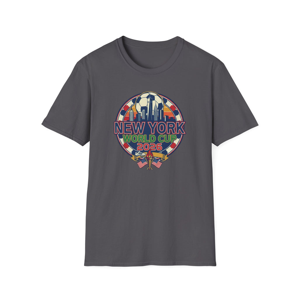 New York World Cup 2026 T-Shirt — Retro City Skyline Soccer Tee