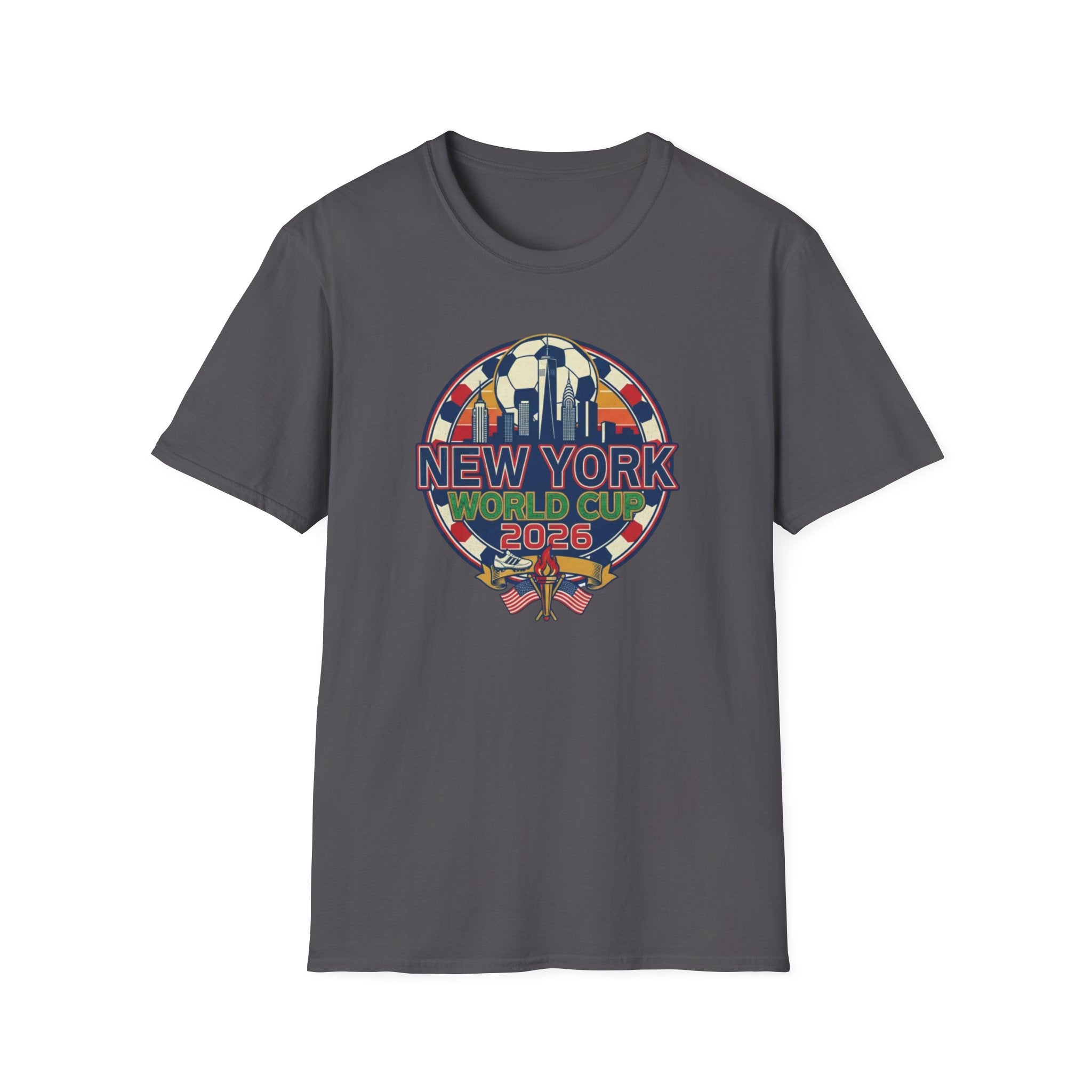New York World Cup 2026 T-Shirt — Retro City Skyline Soccer Tee