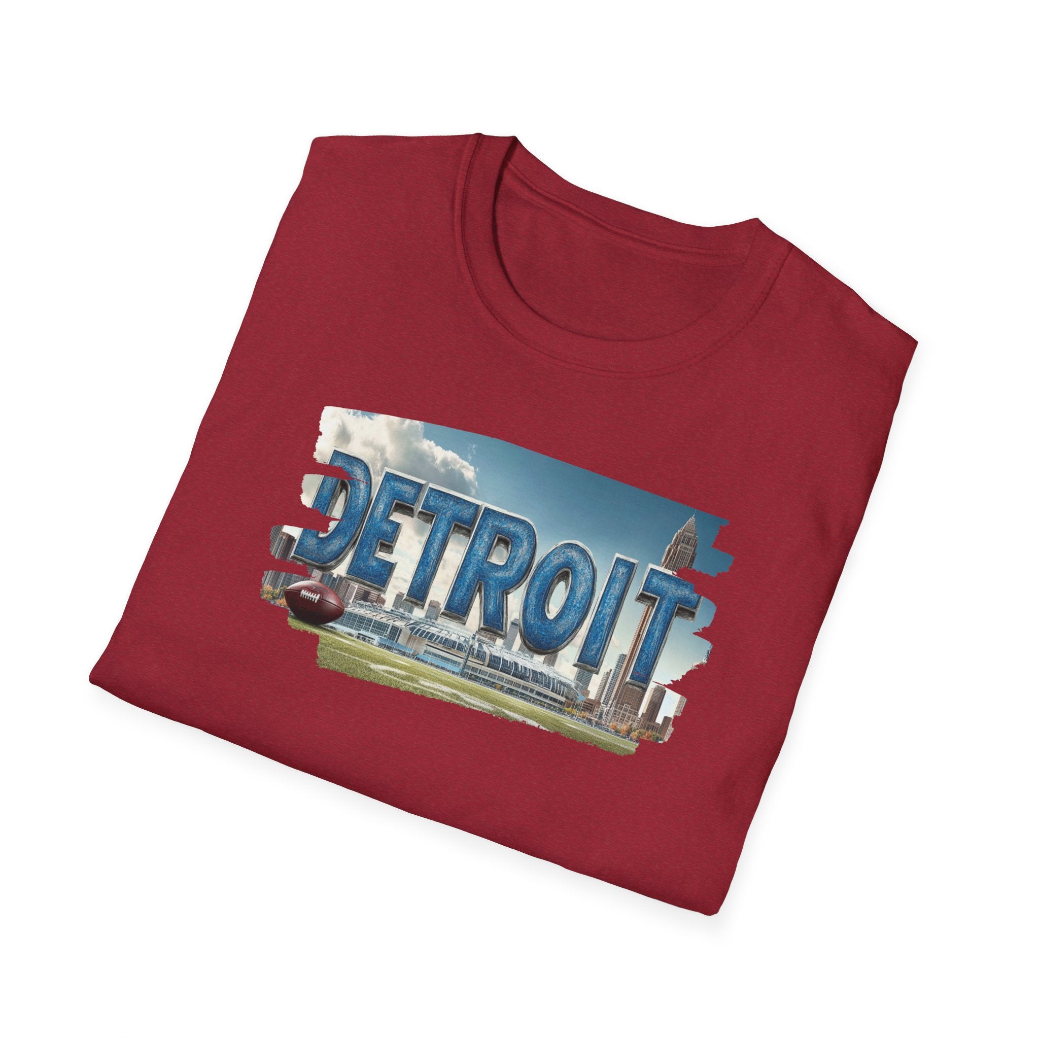 Detroit city skyline brushstroke T-Shirt | Motor City typography