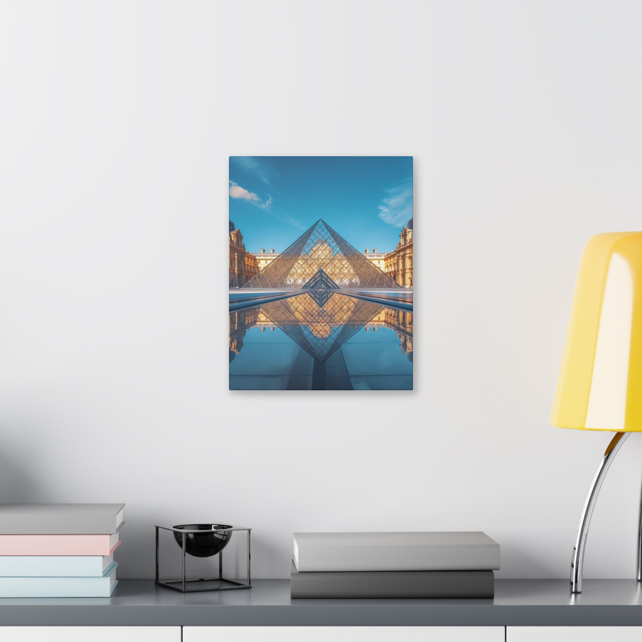 Louvre Glass Pyramid Canvas Print — Paris Travel Wall Art