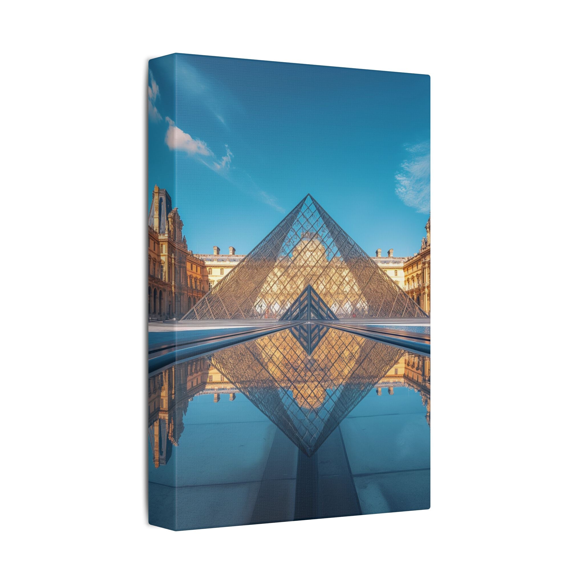 Louvre Glass Pyramid Canvas Print — Paris Travel Wall Art