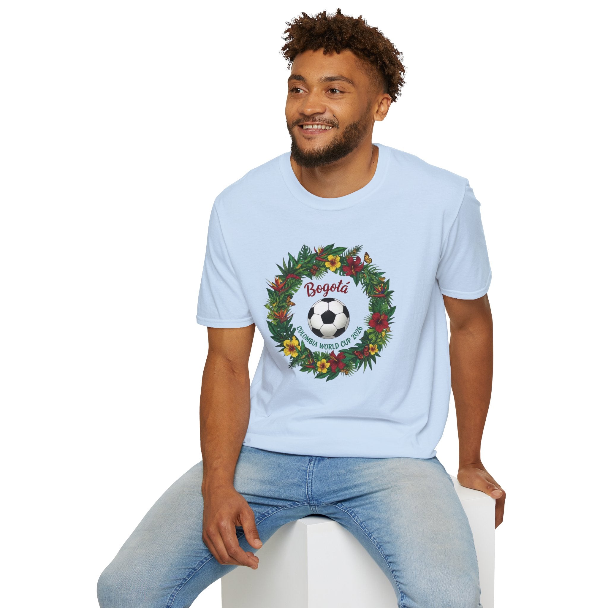 Bogotá Soccer Wreath T-Shirt — World Cup Football Holiday Tee