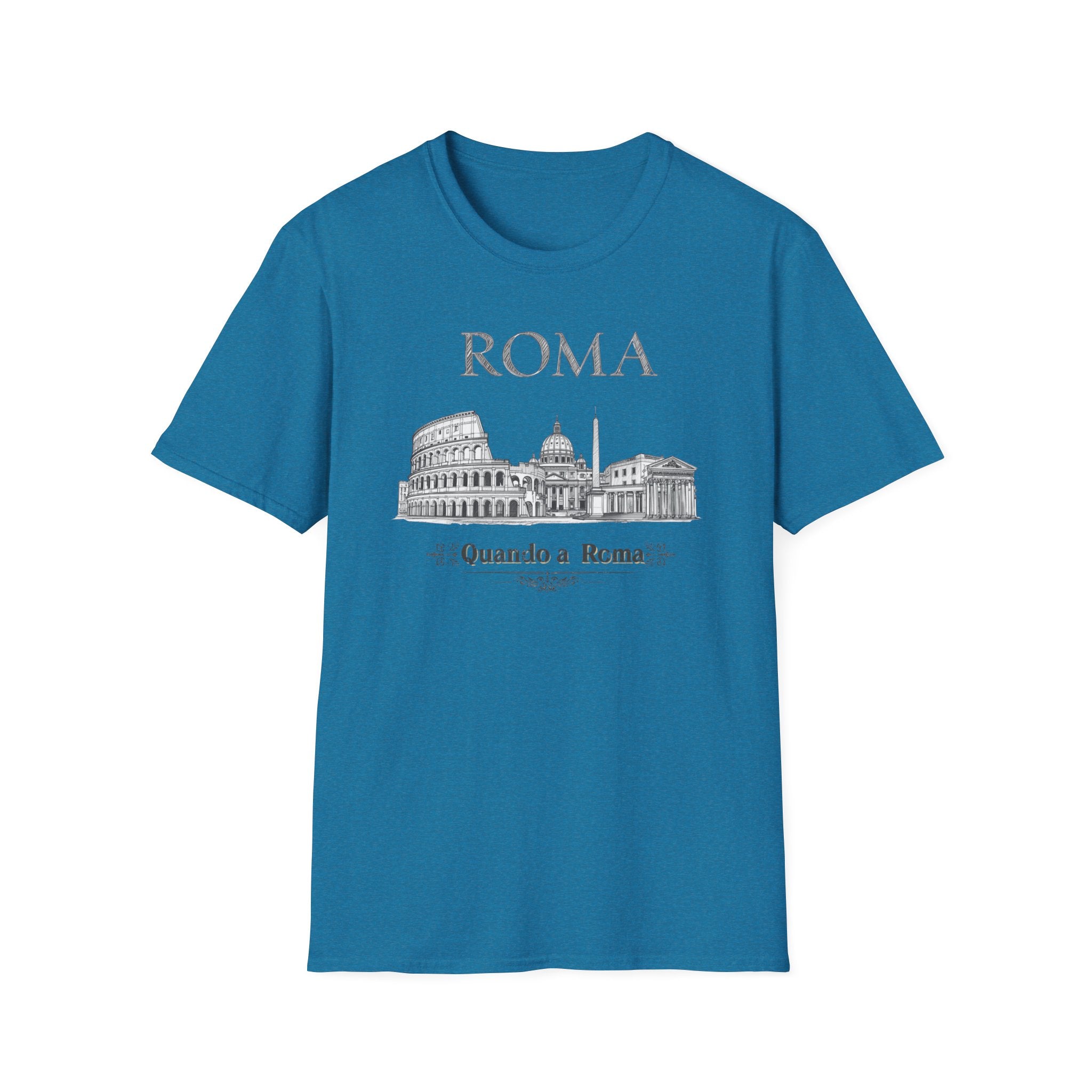 Roma skyline illustration T-Shirt | Colosseum Vatican Stencil