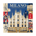 Milano Travel Poster Stretched Canvas – 'Milano Capitale Della Moda' Fashion City Wall Art