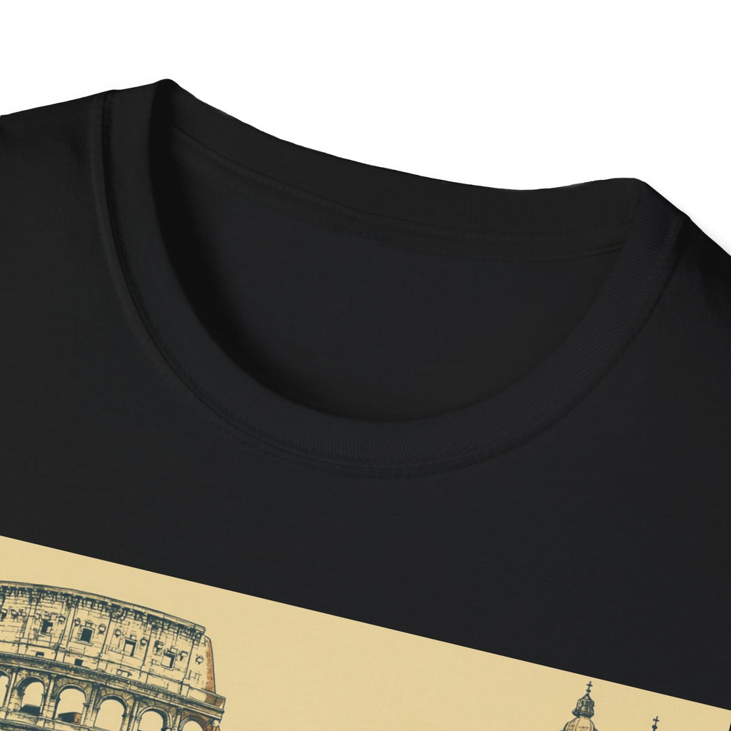 Rome Vintage Scooter T-Shirt | Colosseum Travel Postcard Design