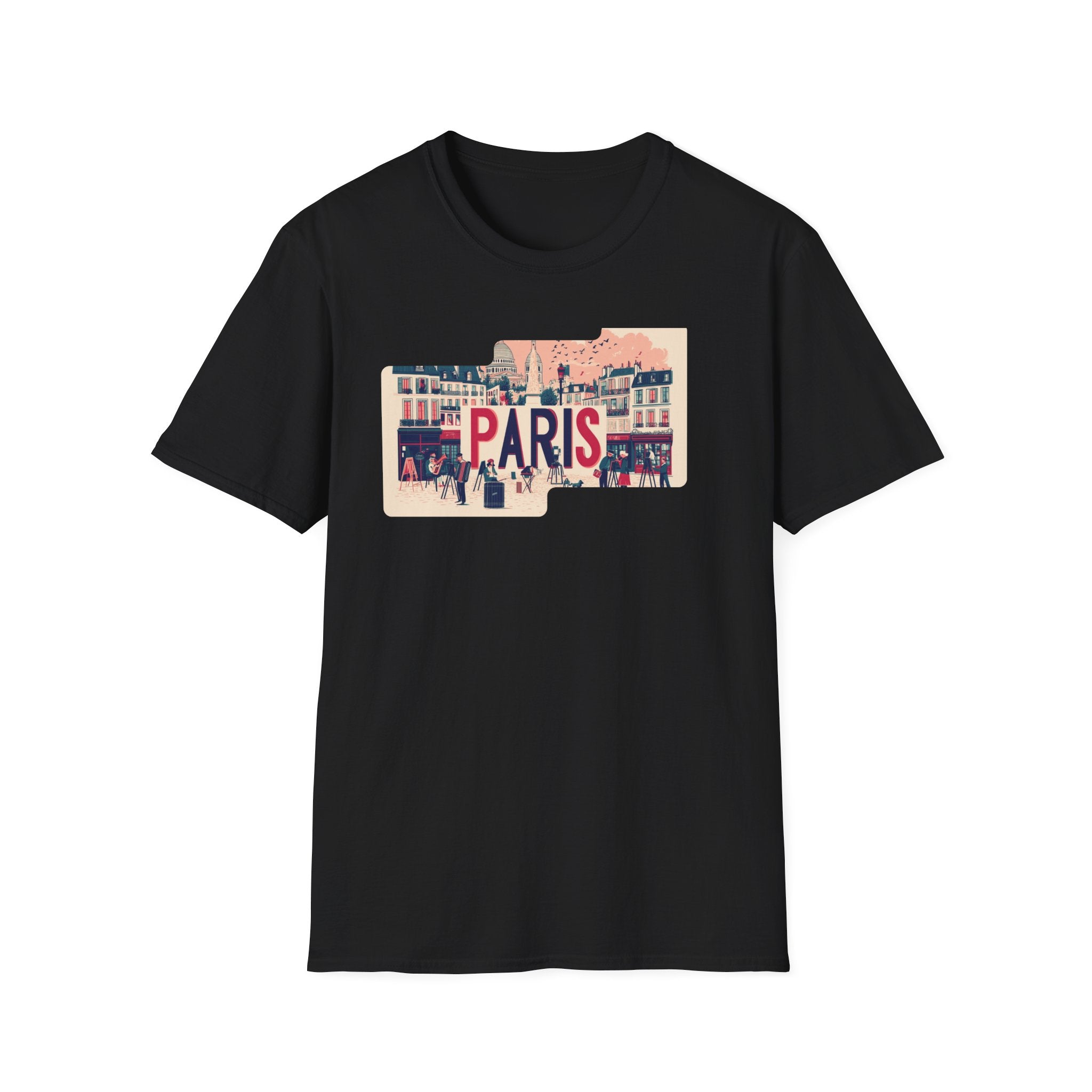 Paris Cityscape T-Shirt | Vintage French Street Illustration
