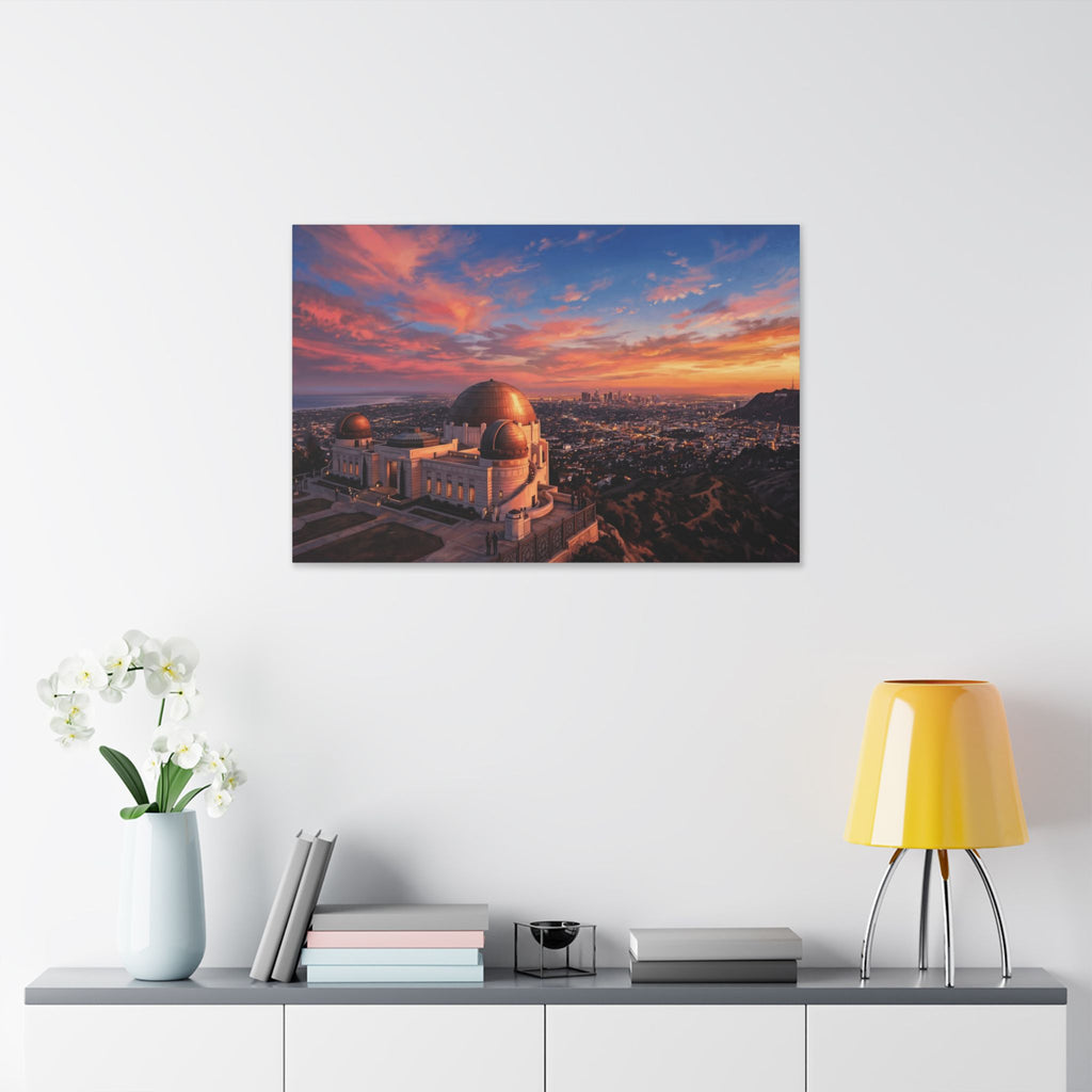 Griffith Observatory Sunset Canvas — Los Angeles Skyline Wall Art