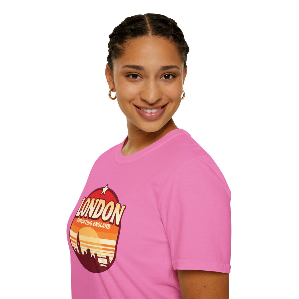 London Skyline T‑Shirt — Supporting England Retro Sunset Graphic