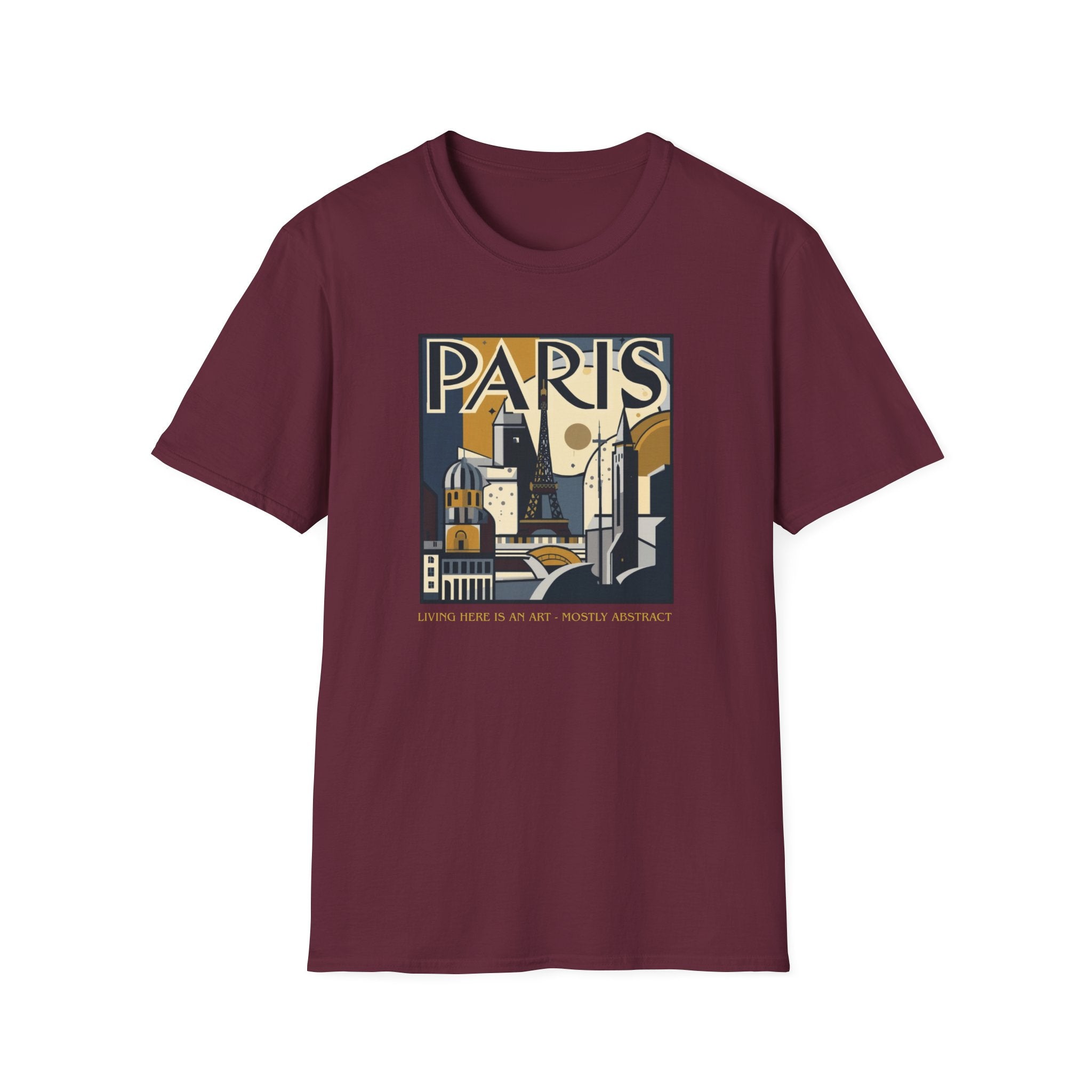 Paris Travel Poster T-Shirt — Retro Art Deco Cityscape Tee