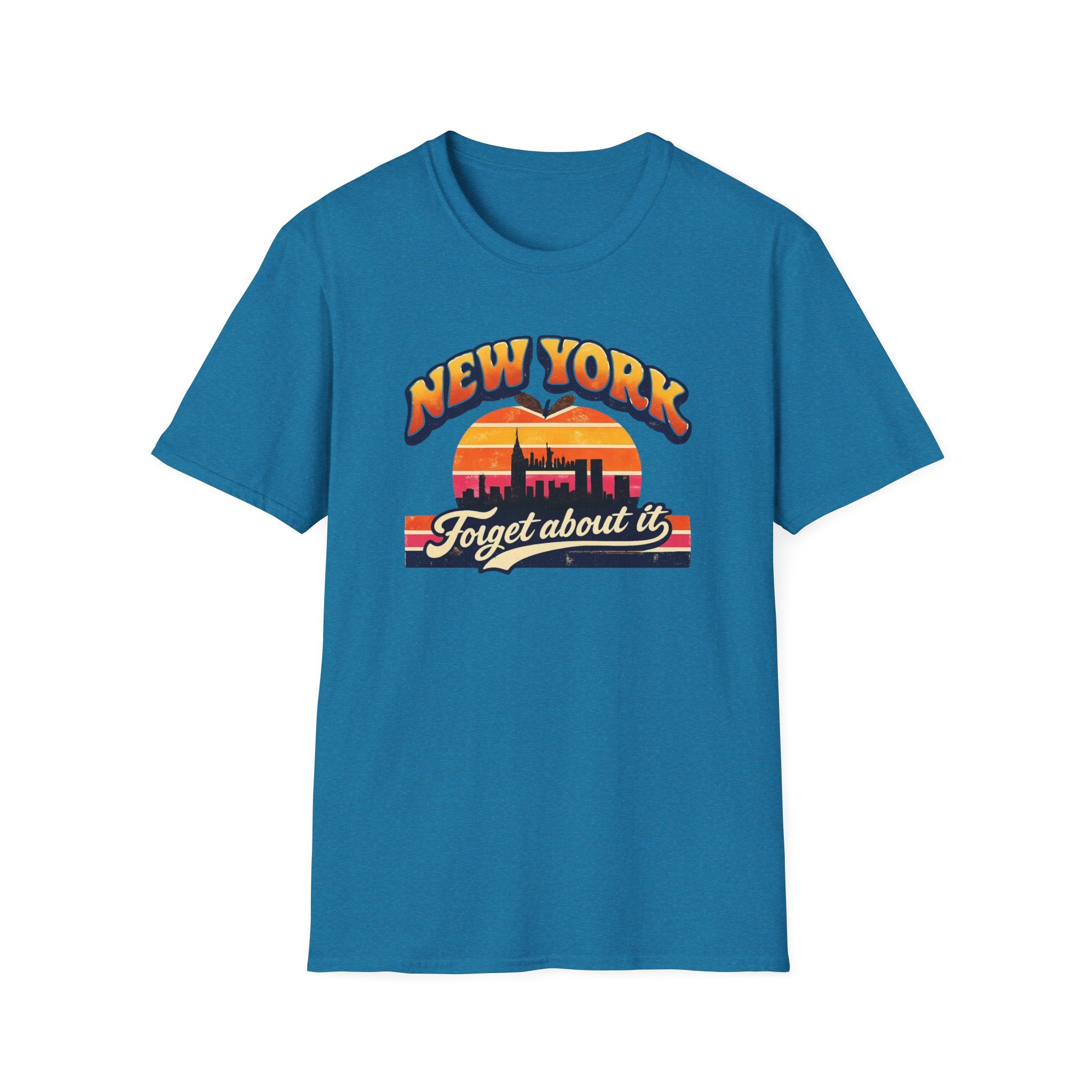 New York "Forget About It" Retro Sunset T-Shirt